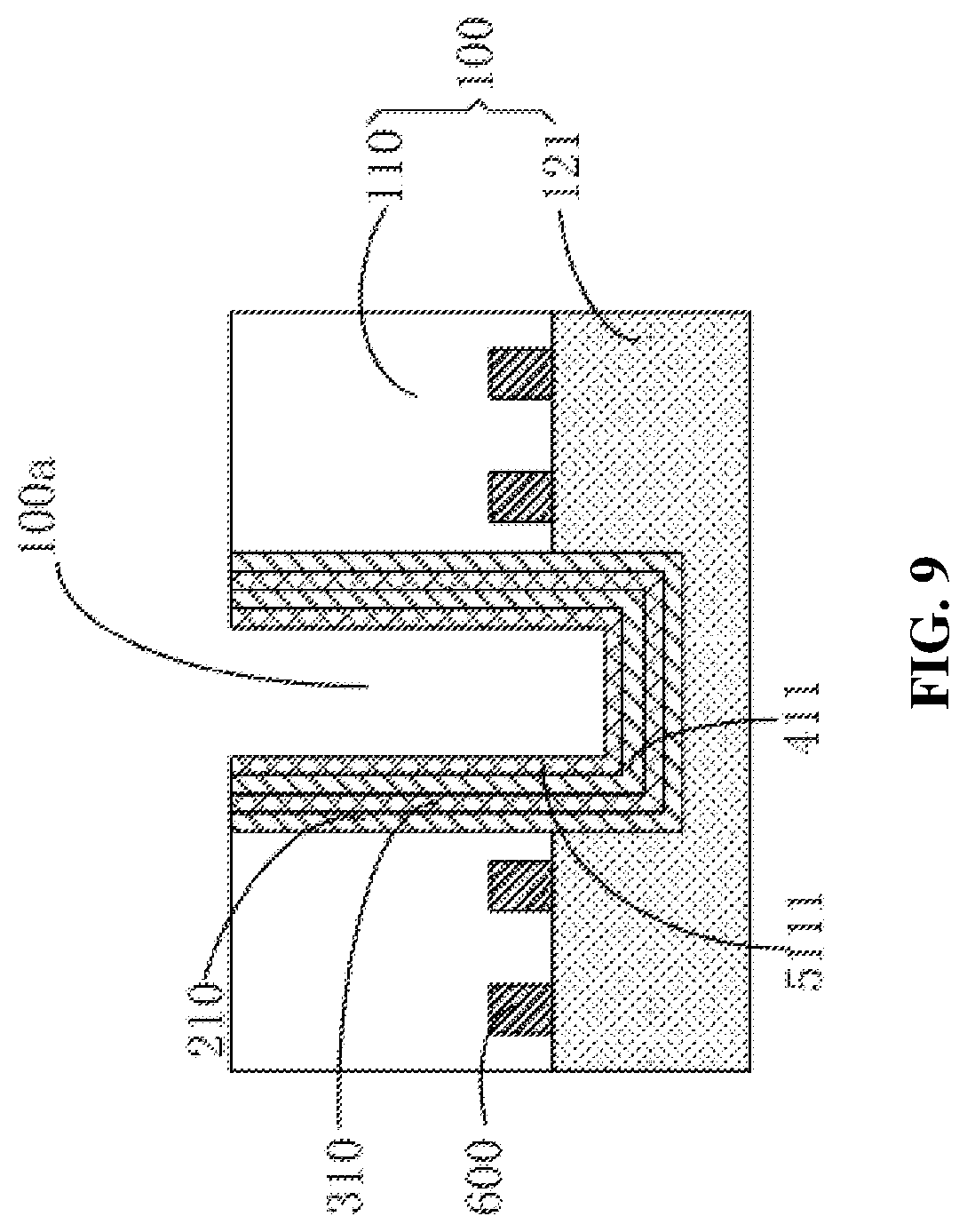 Patent US12417984 Figure 9 – Semiconductor structure with an air gap, method for forming same, and stacked structure