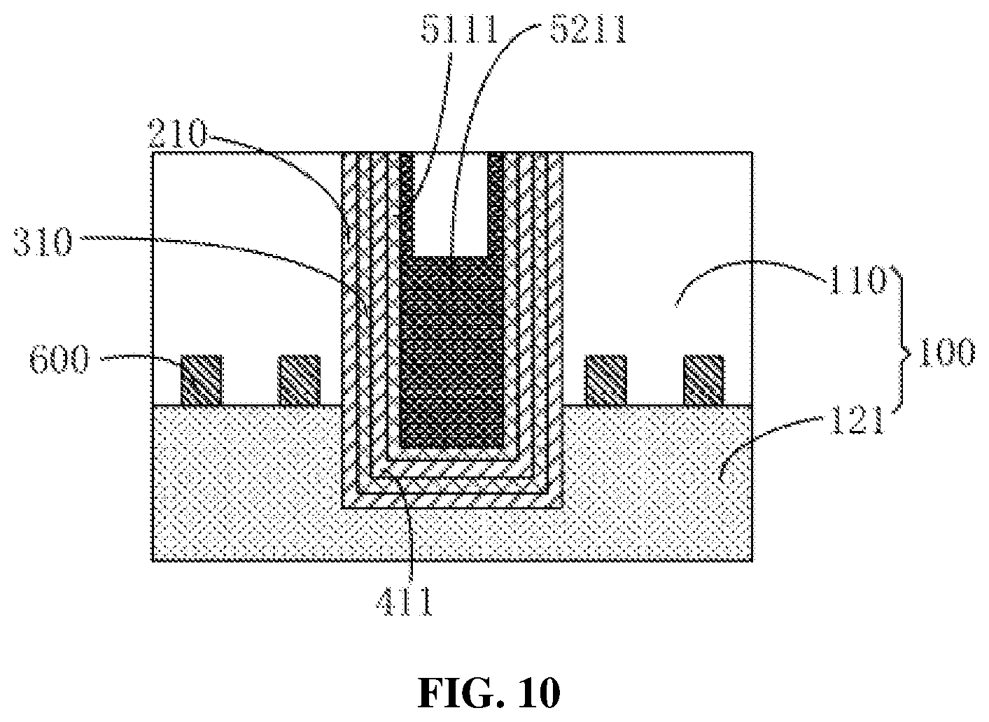 Patent US12417984 Figure 10 – Semiconductor structure with an air gap, method for forming same, and stacked structure