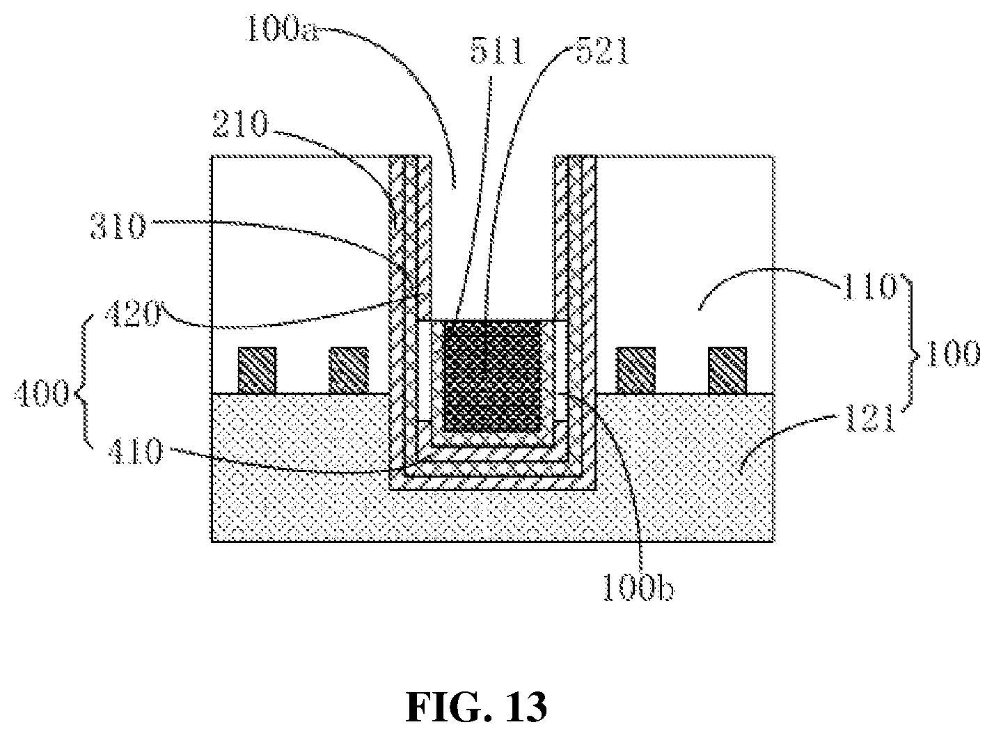 Patent US12417984 Figure 13 – Semiconductor structure with an air gap, method for forming same, and stacked structure