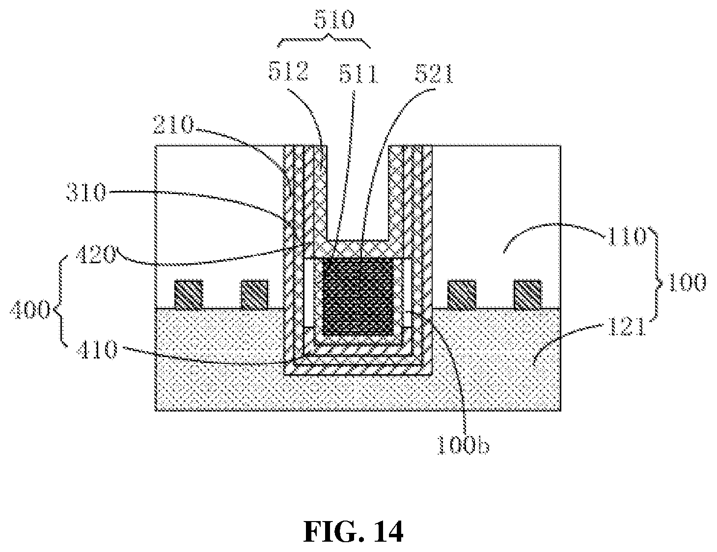 Patent US12417984 Figure 14 – Semiconductor structure with an air gap, method for forming same, and stacked structure