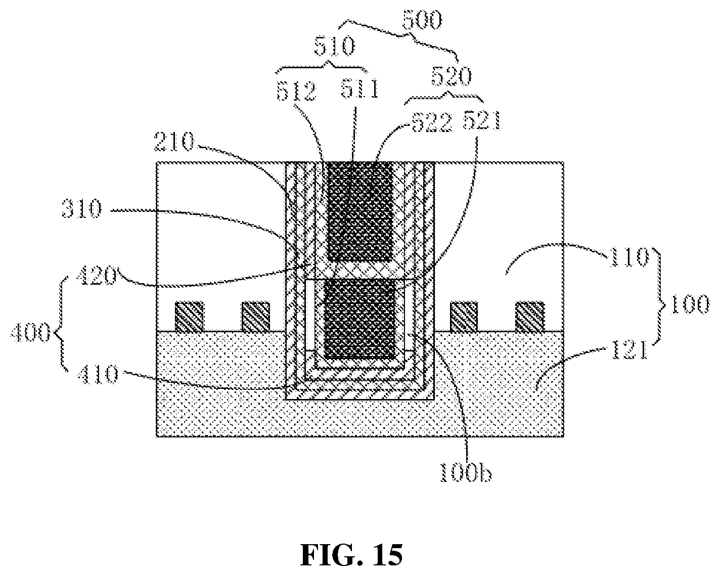 Patent US12417984 Figure 15 – Semiconductor structure with an air gap, method for forming same, and stacked structure