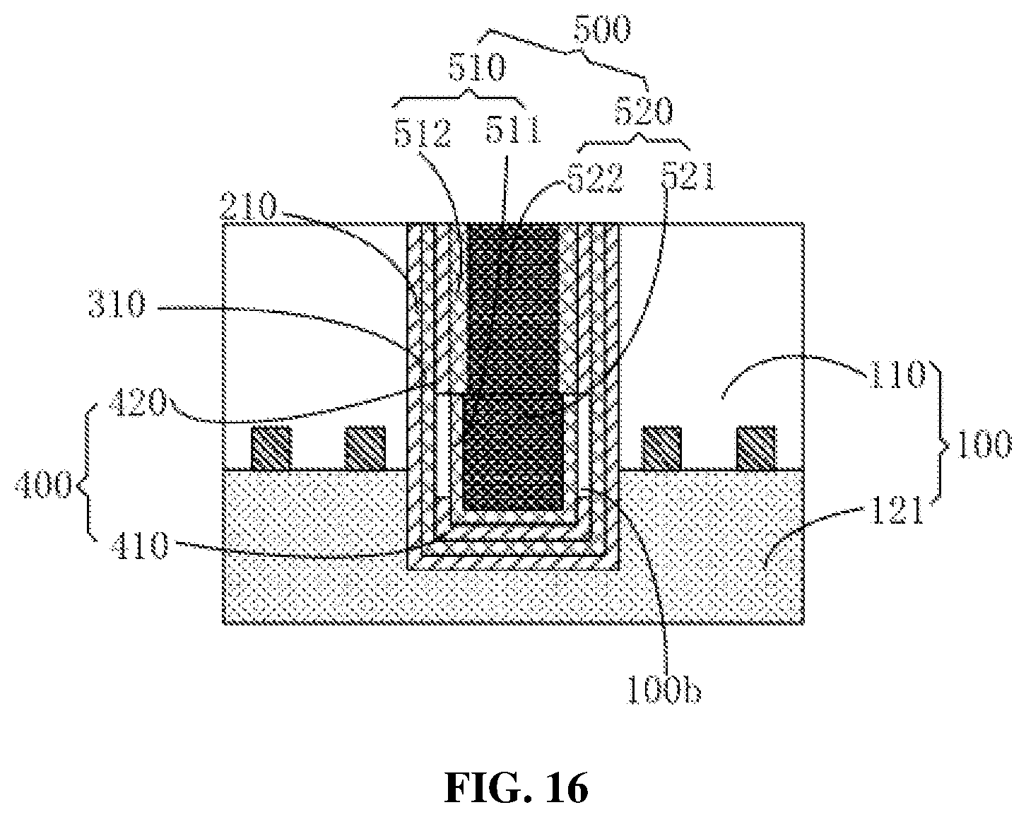 Patent US12417984 Figure 16 – Semiconductor structure with an air gap, method for forming same, and stacked structure