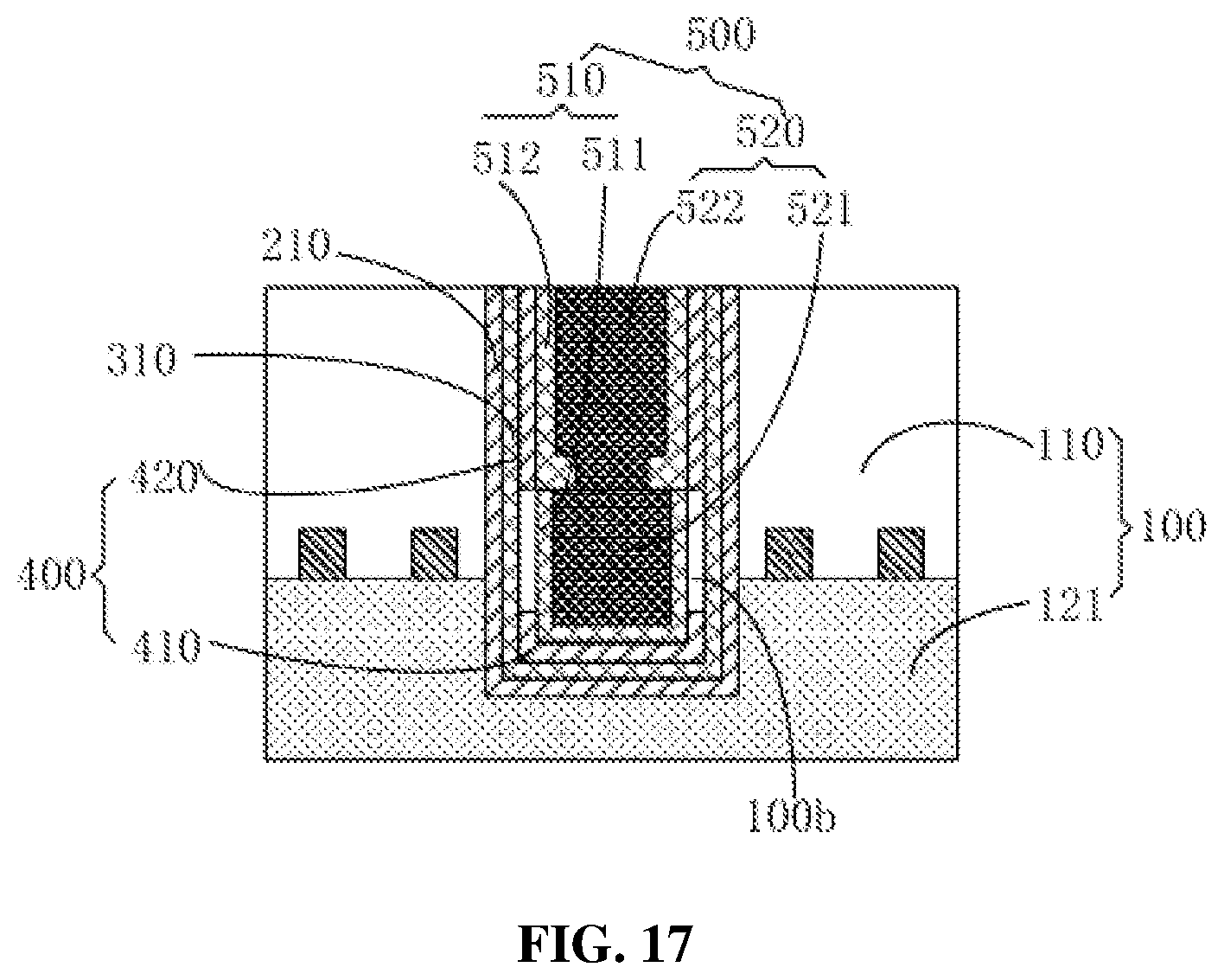 Patent US12417984 Figure 17 – Semiconductor structure with an air gap, method for forming same, and stacked structure