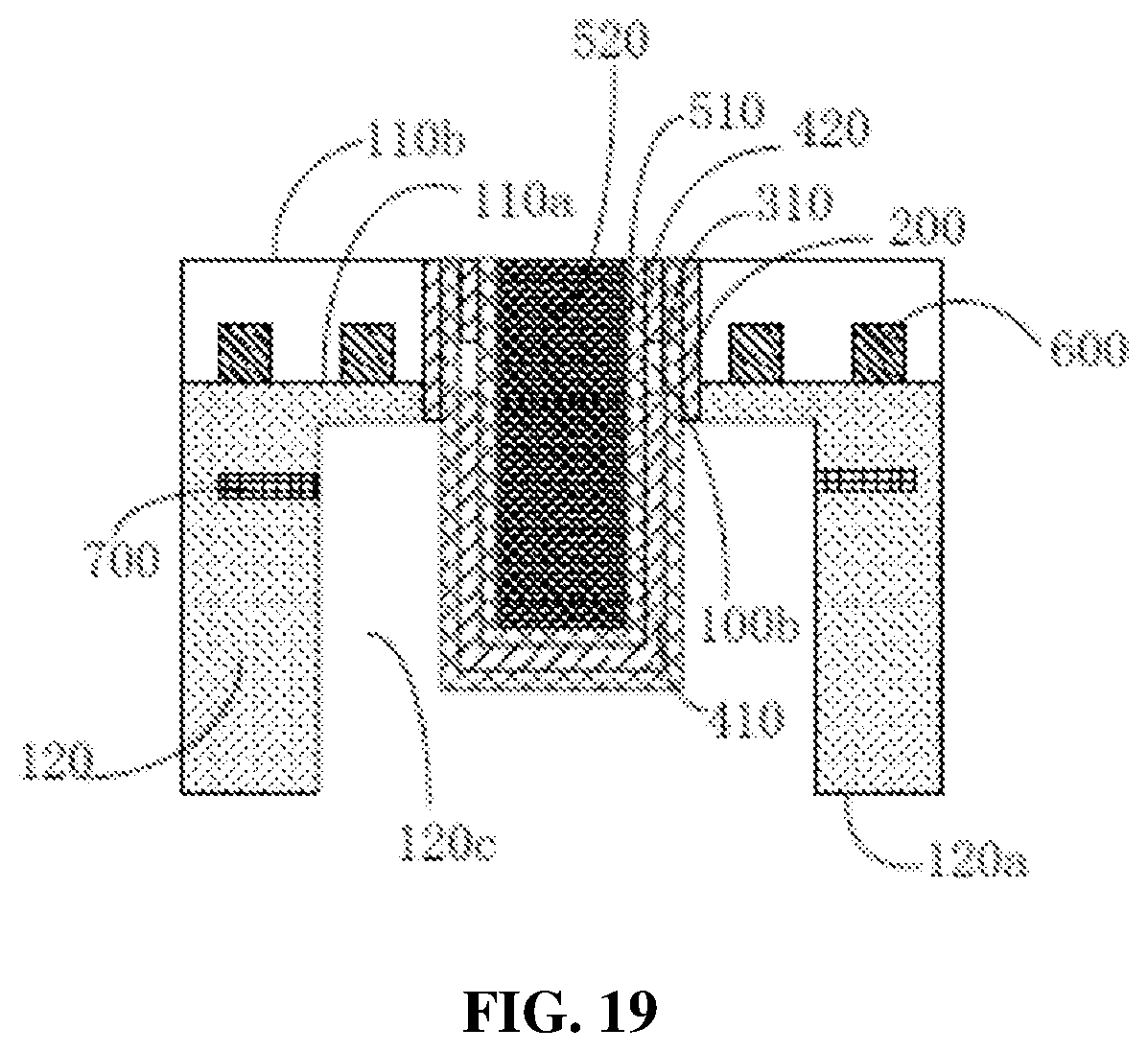 Patent US12417984 Figure 19 – Semiconductor structure with an air gap, method for forming same, and stacked structure