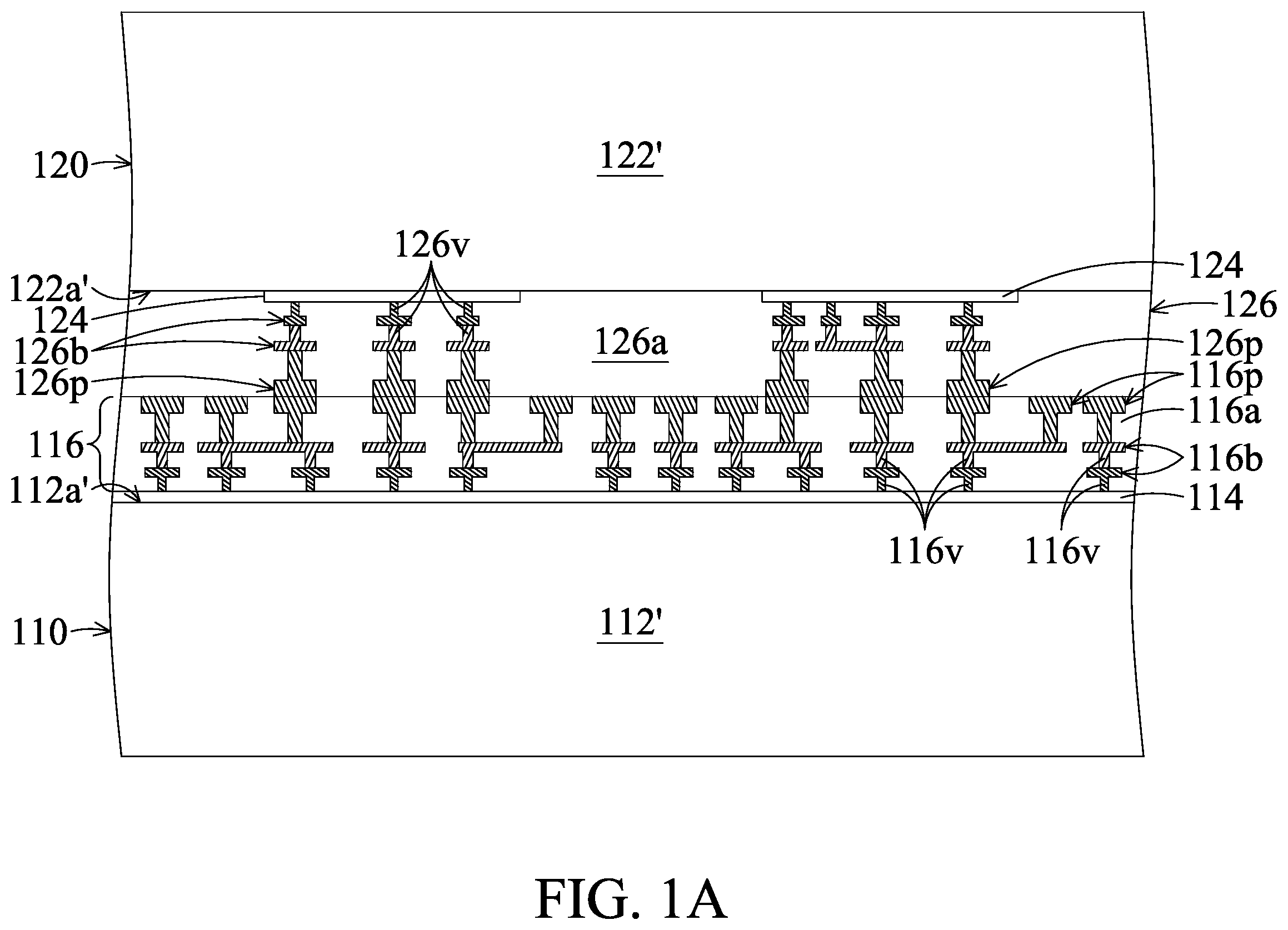 Patent US12417991 Figure 1 – Chip stack structure with conductive plug and method for forming the same