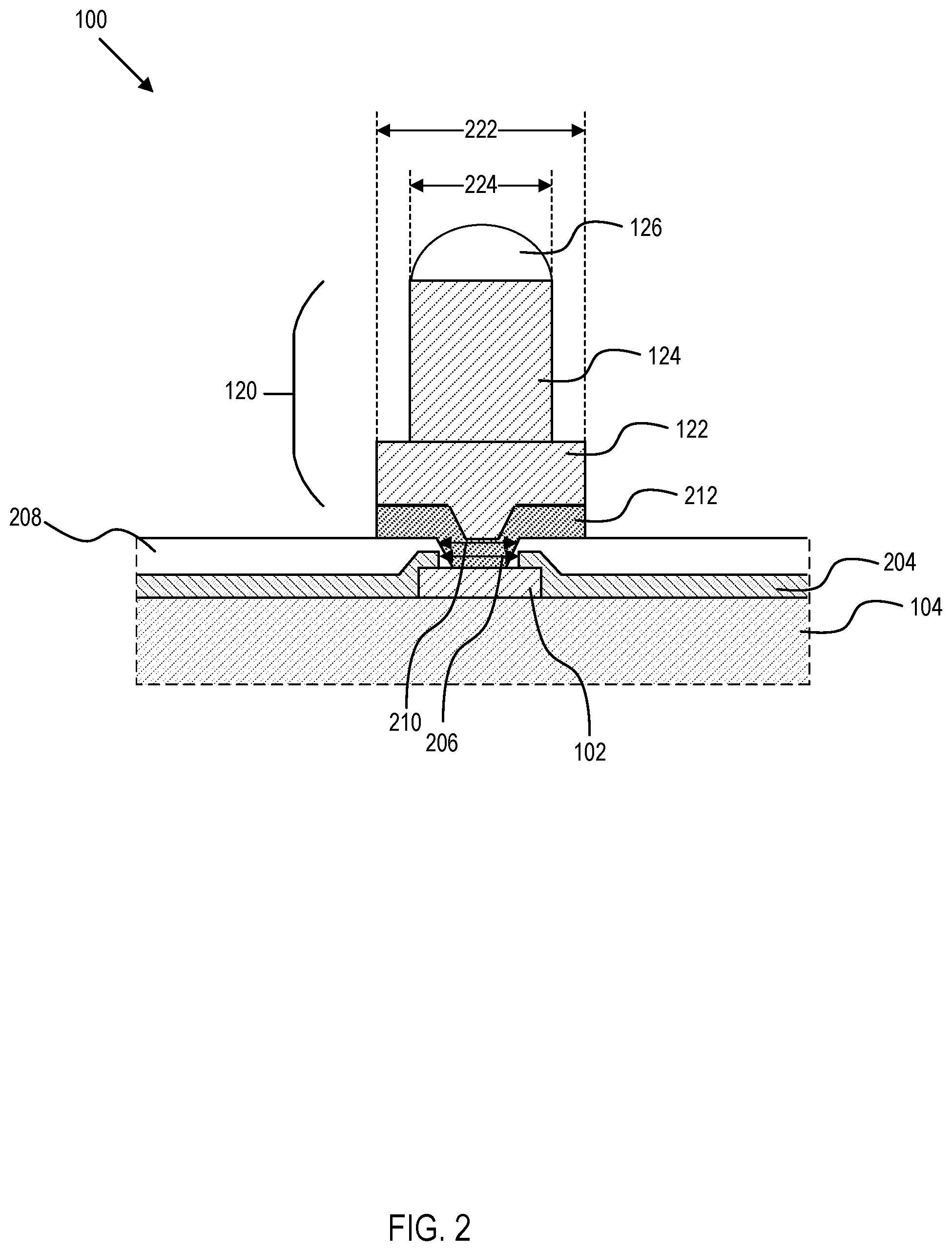 Patent US12417994 Figure 2 – Semiconductor chip having stepped conductive pillars
