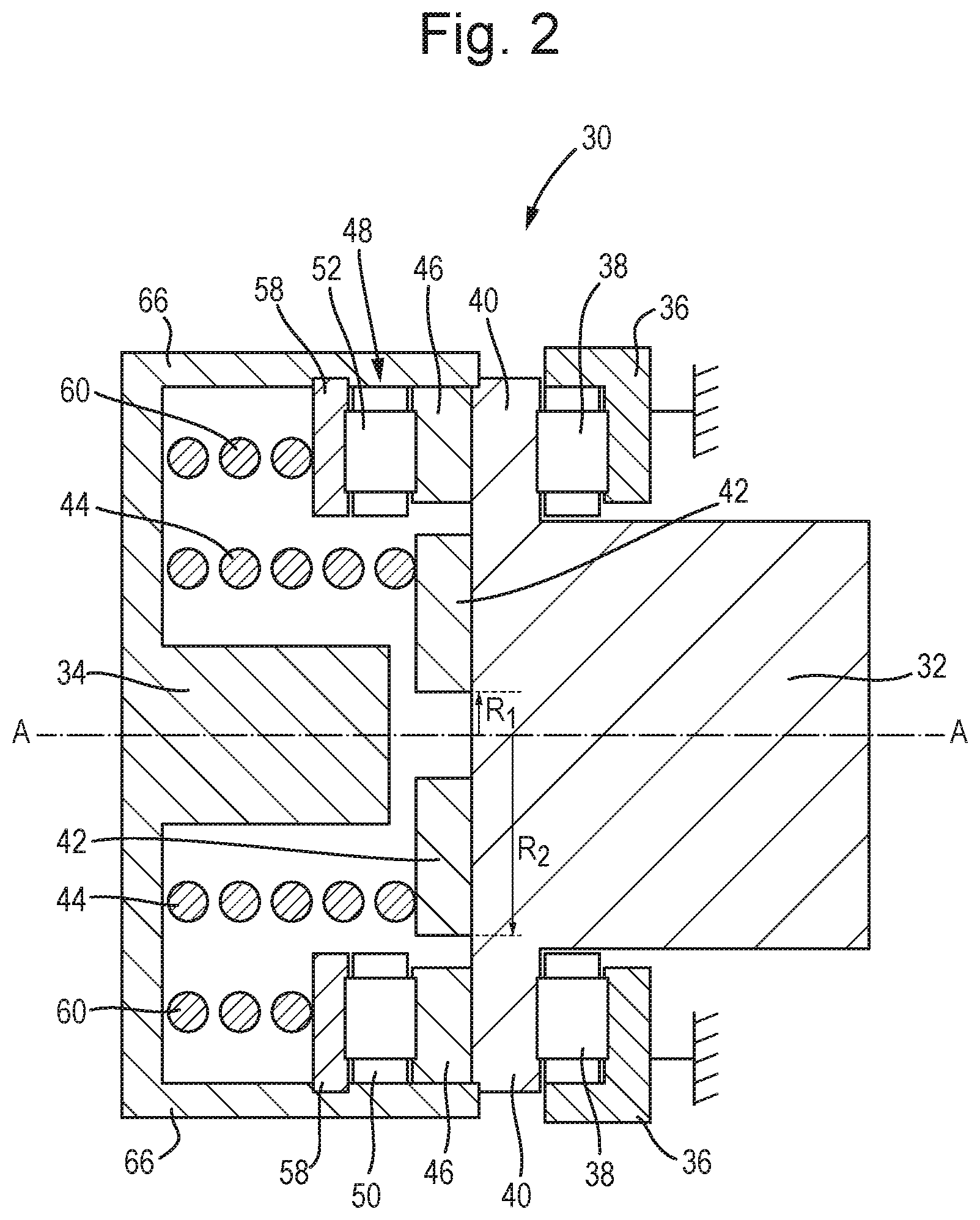 Patent US12422001 Figure 2 – Asymmetric mechanical torque limiter