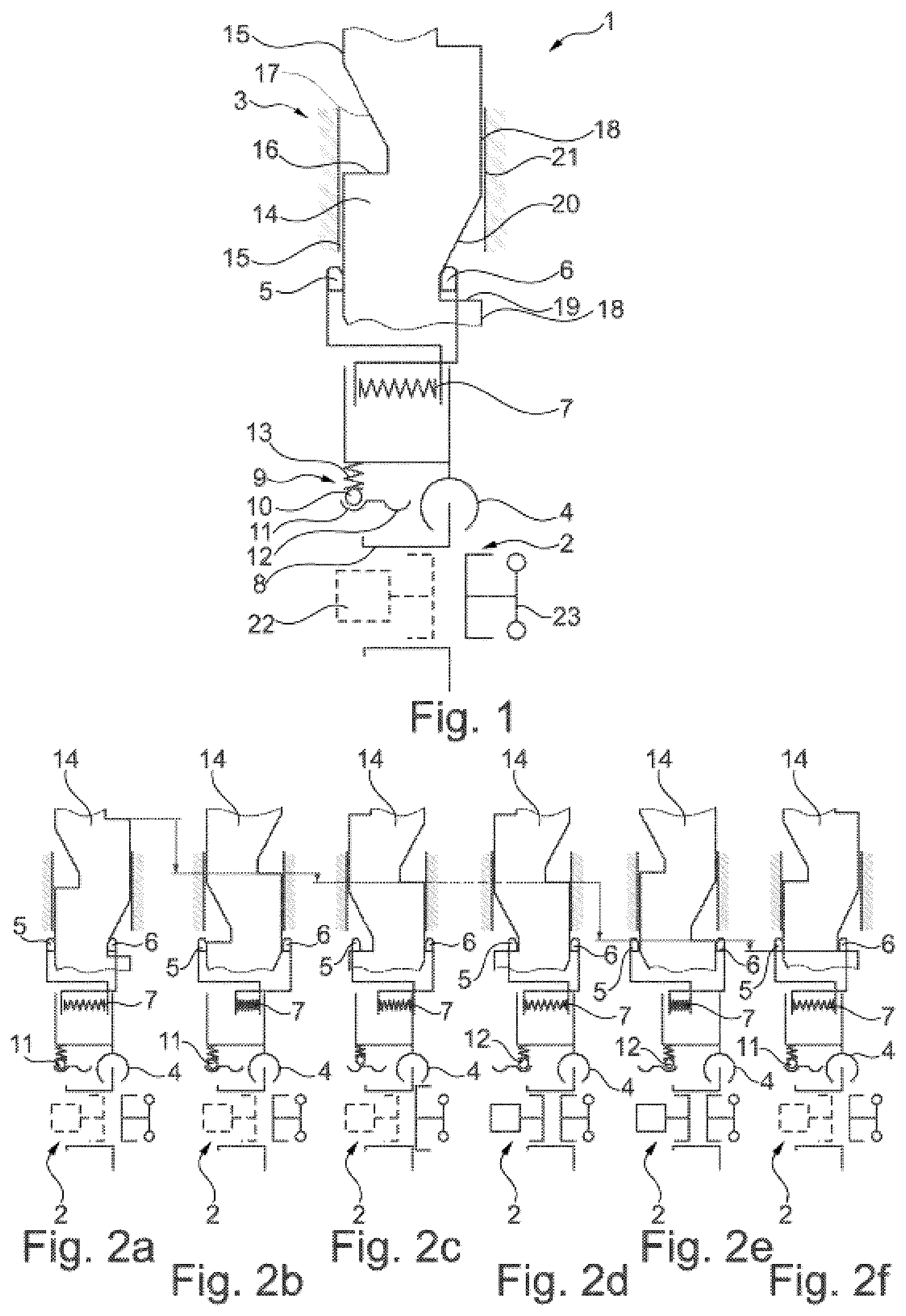 Patent US12422003 Figure 1 – Coupling device with actuating device