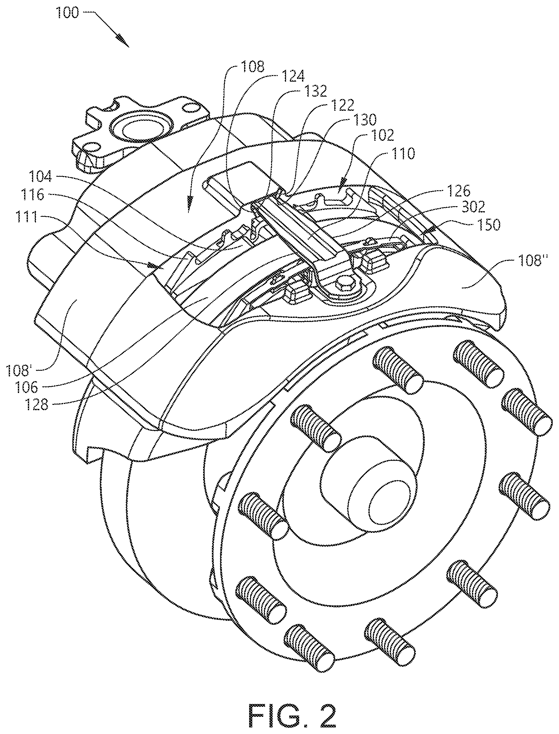 Patent US12422008 Figure 2 – Wheel brake arrangement