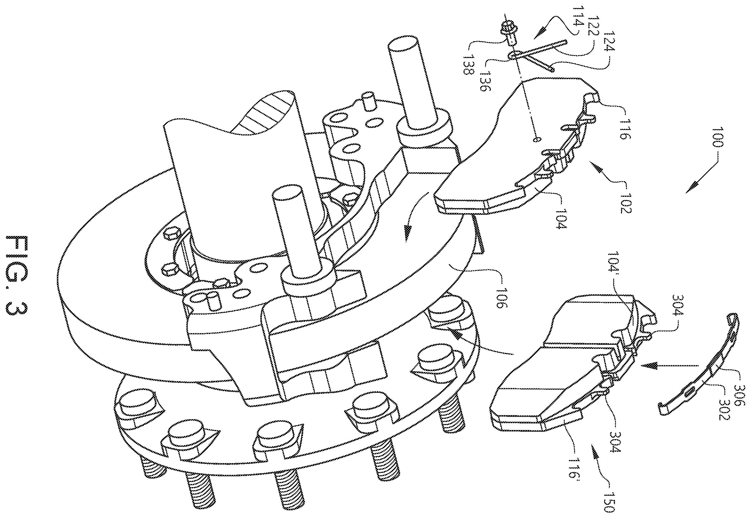 Patent US12422008 Figure 3 – Wheel brake arrangement