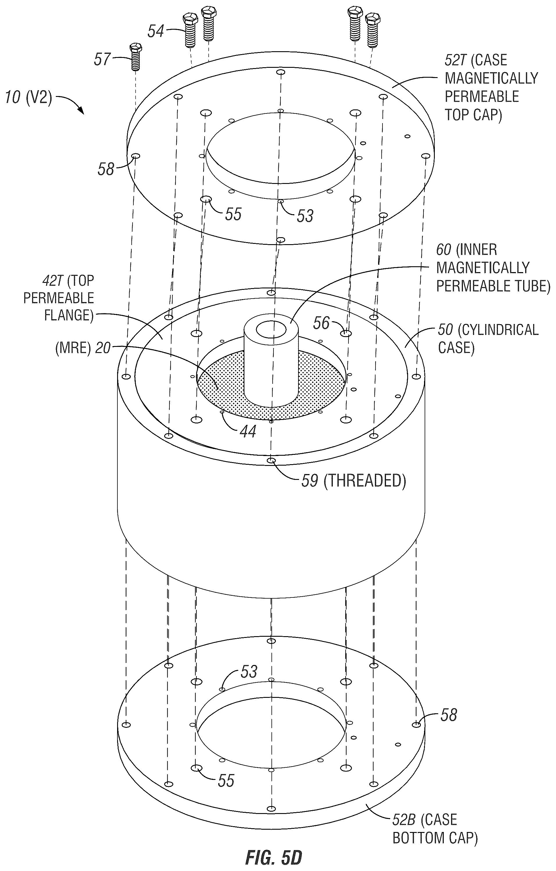Patent US12422010 Figure 8 – Magnetorheological elastomer (MRE) apparatuses, methods, and systems, including bushings for vibrational damping or isolation