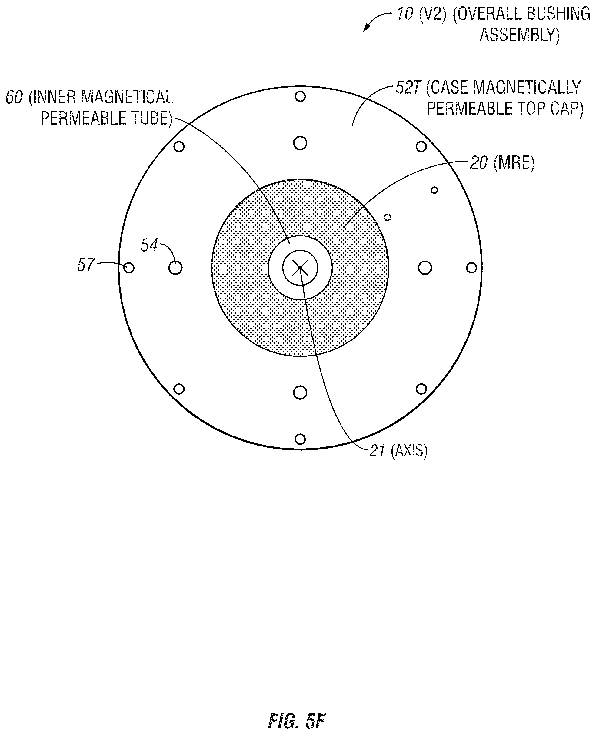 Patent US12422010 Figure 10 – Magnetorheological elastomer (MRE) apparatuses, methods, and systems, including bushings for vibrational damping or isolation