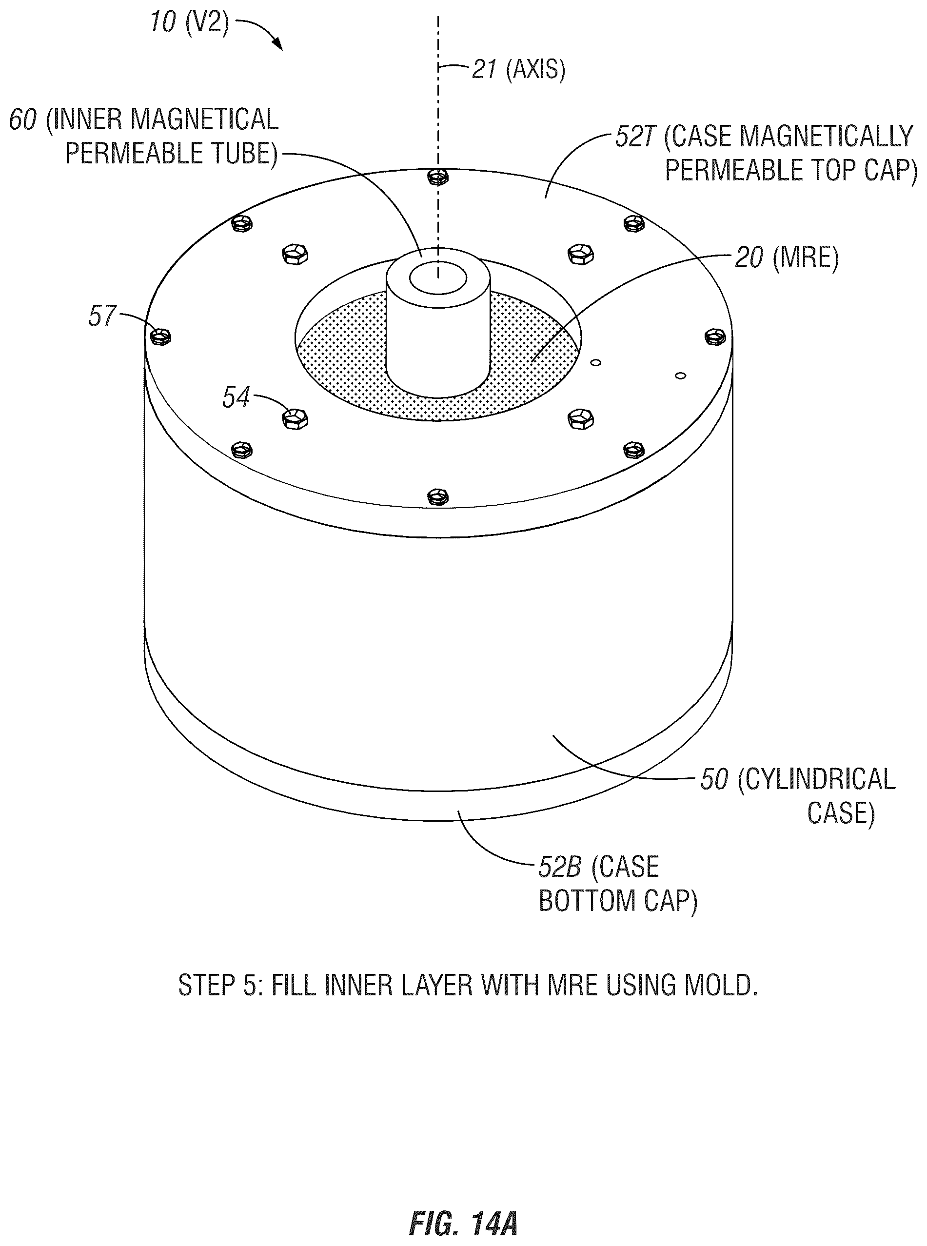 Patent US12422010 Figure 20 – Magnetorheological elastomer (MRE) apparatuses, methods, and systems, including bushings for vibrational damping or isolation