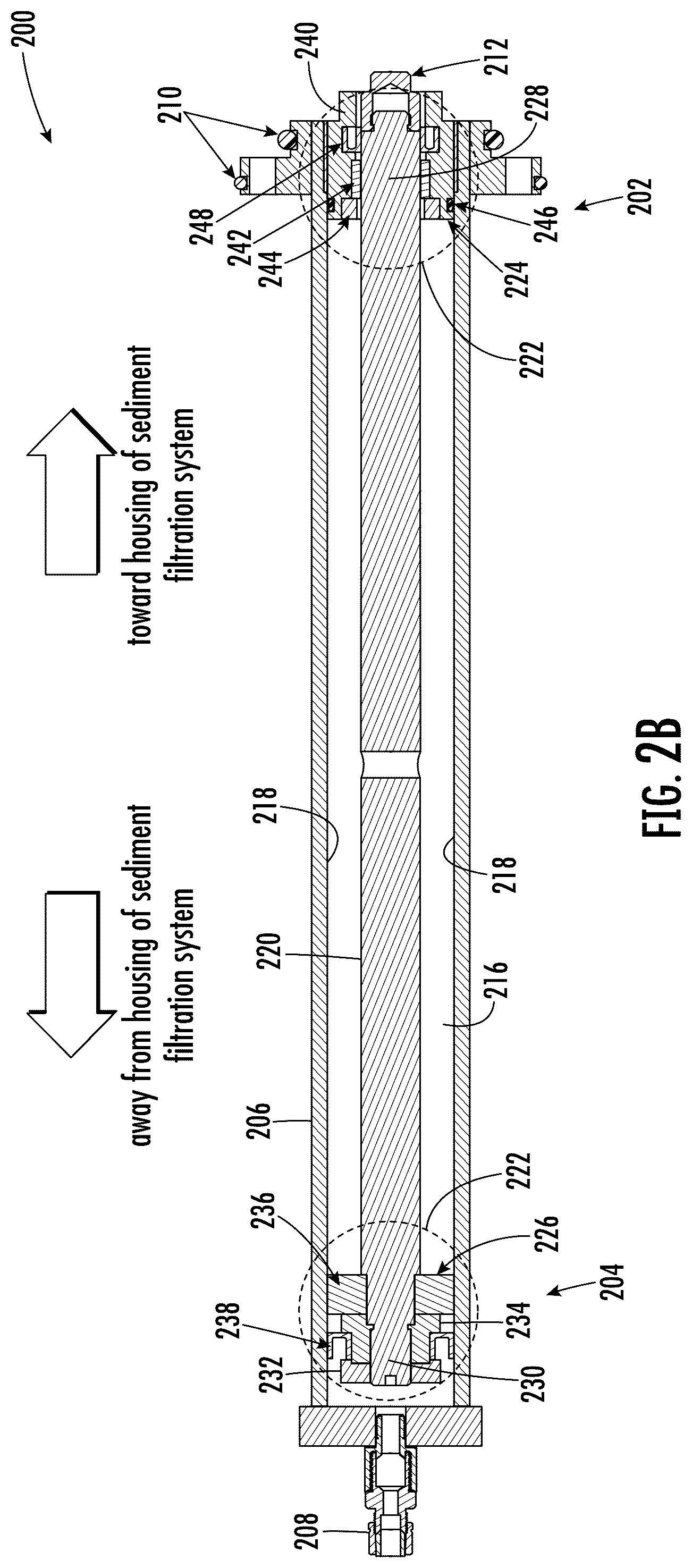 Patent US12422014 Figure 3 – Low-friction wear surfaces for sediment filtration system hydraulic damper