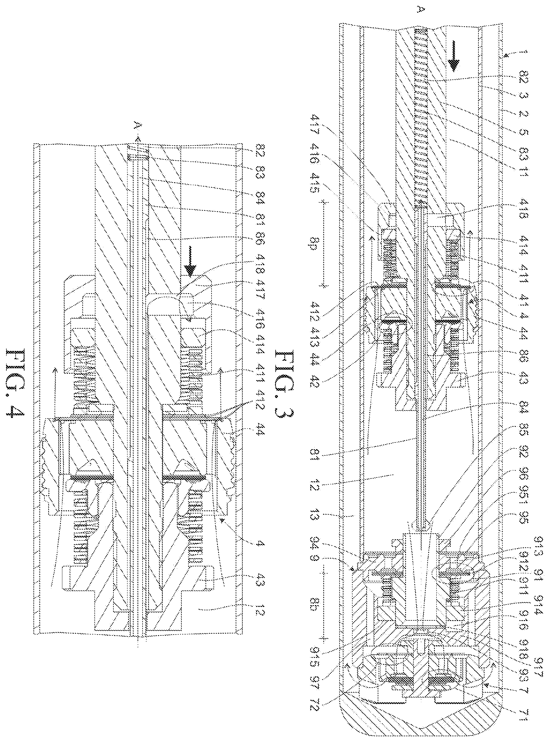 Patent US12422017 Figure 2 – Hydraulic damper with a hydraulic compression stop assembly