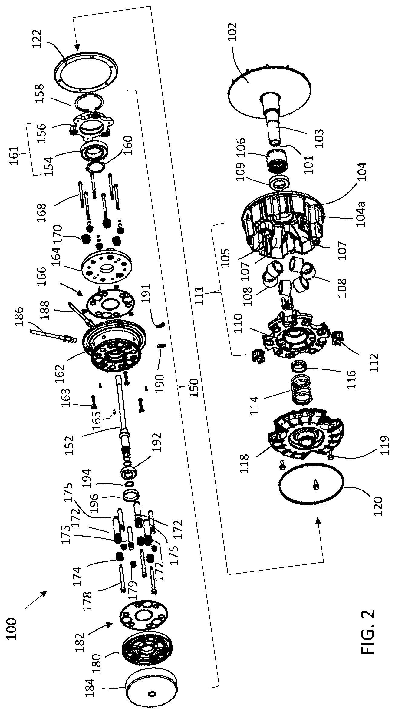 Patent US12422024 Figure 2 – Continuously variable transmission clutch with movable sheave actuator