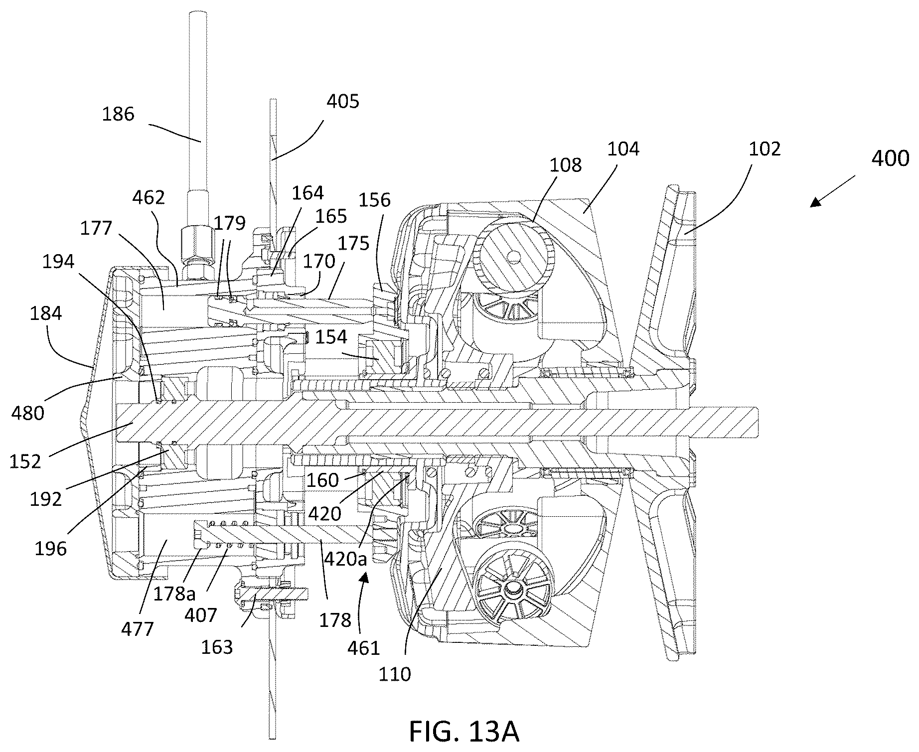 Patent US12422024 Figure 13 – Continuously variable transmission clutch with movable sheave actuator