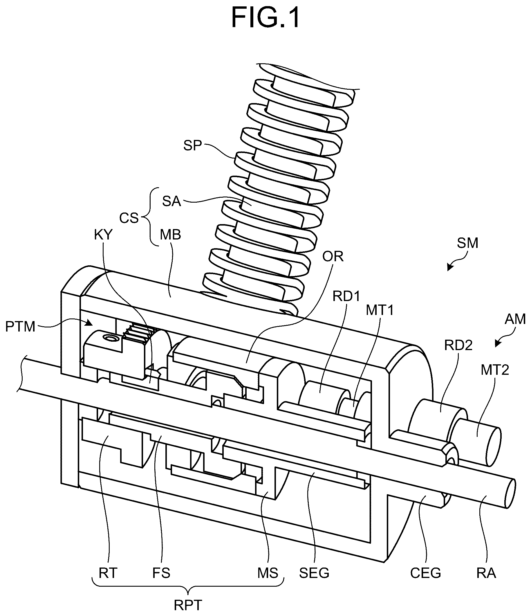 Patent US12422027 — Spring expansion/compression mechanism, robot, and electronic device — Figure 1