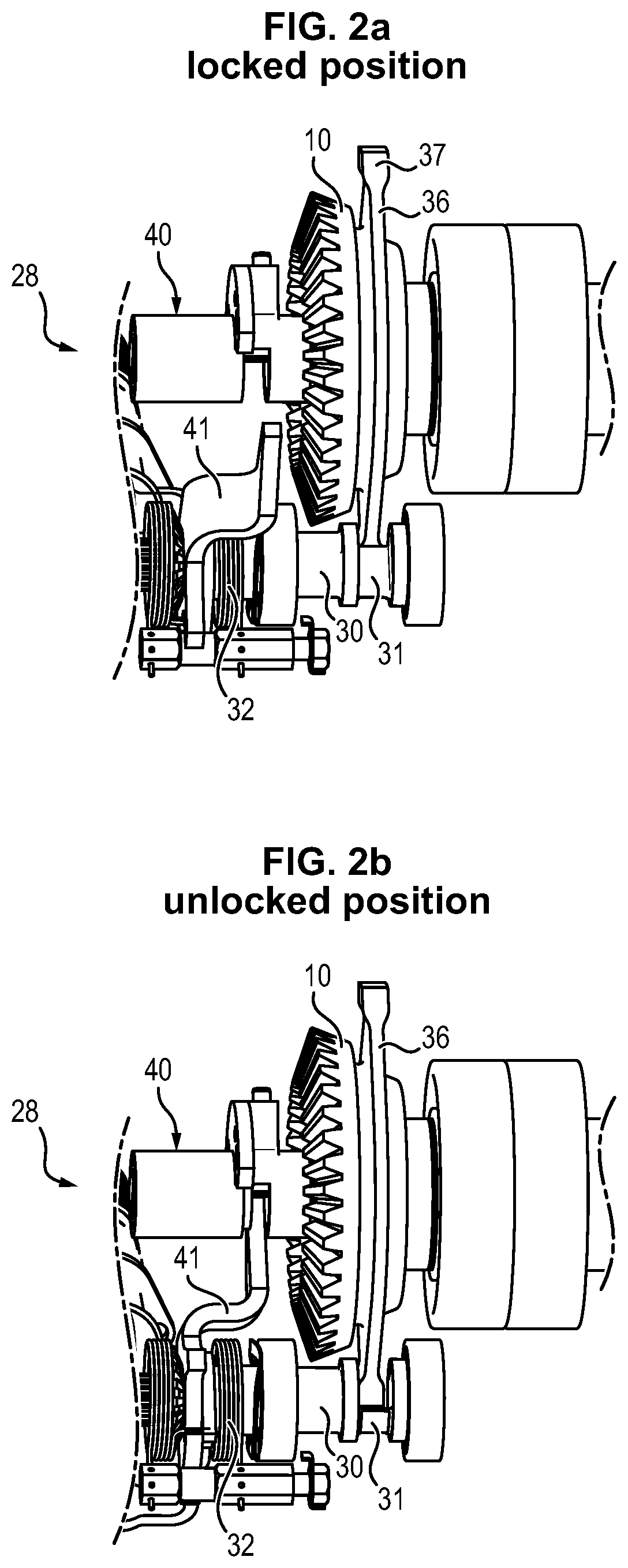 Patent US12422028 Figure 2 – Locking/unlocking system for a lost-motion thrust reverser actuator, and actuator including such a system