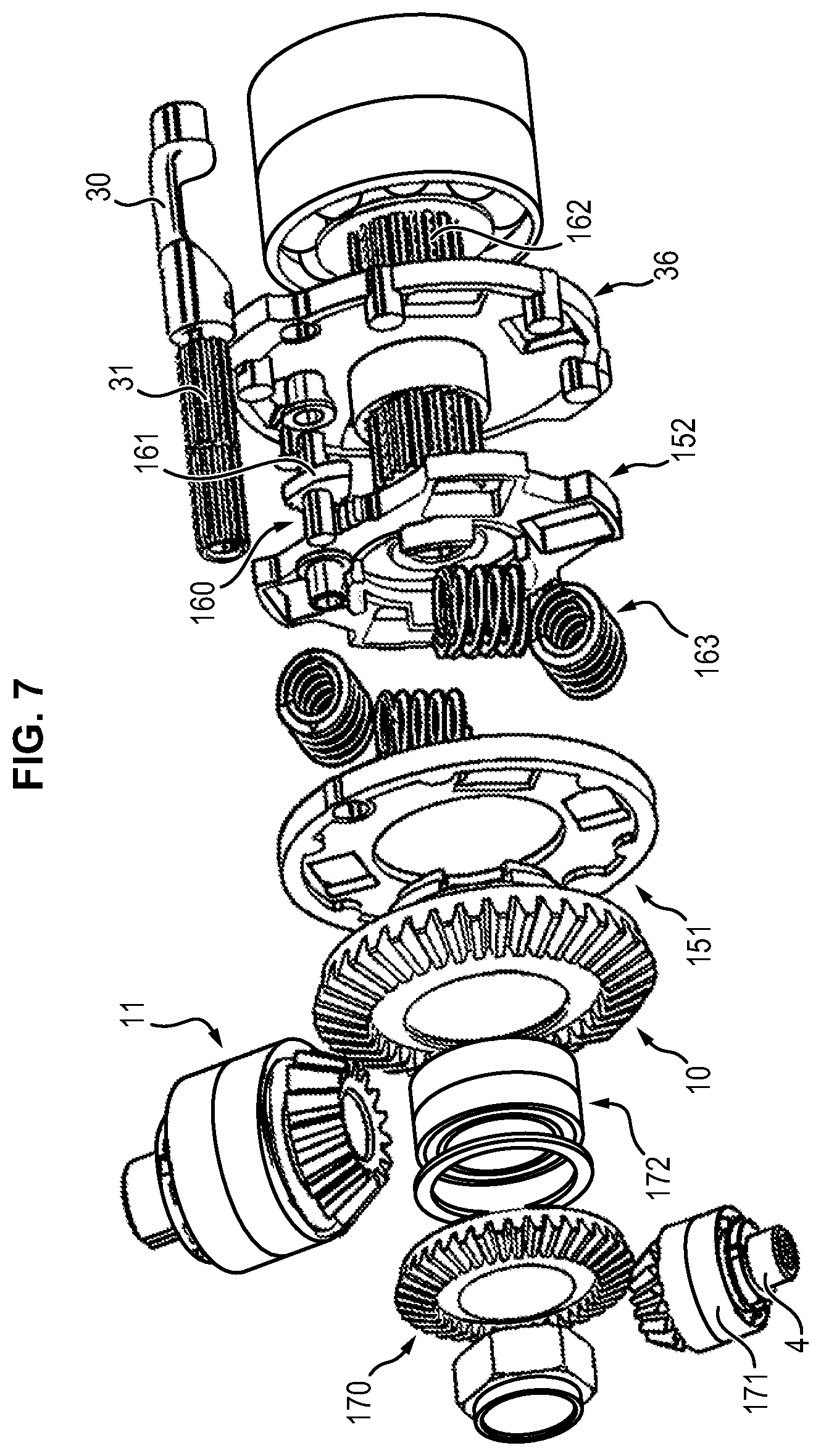 Patent US12422028 Figure 7 – Locking/unlocking system for a lost-motion thrust reverser actuator, and actuator including such a system