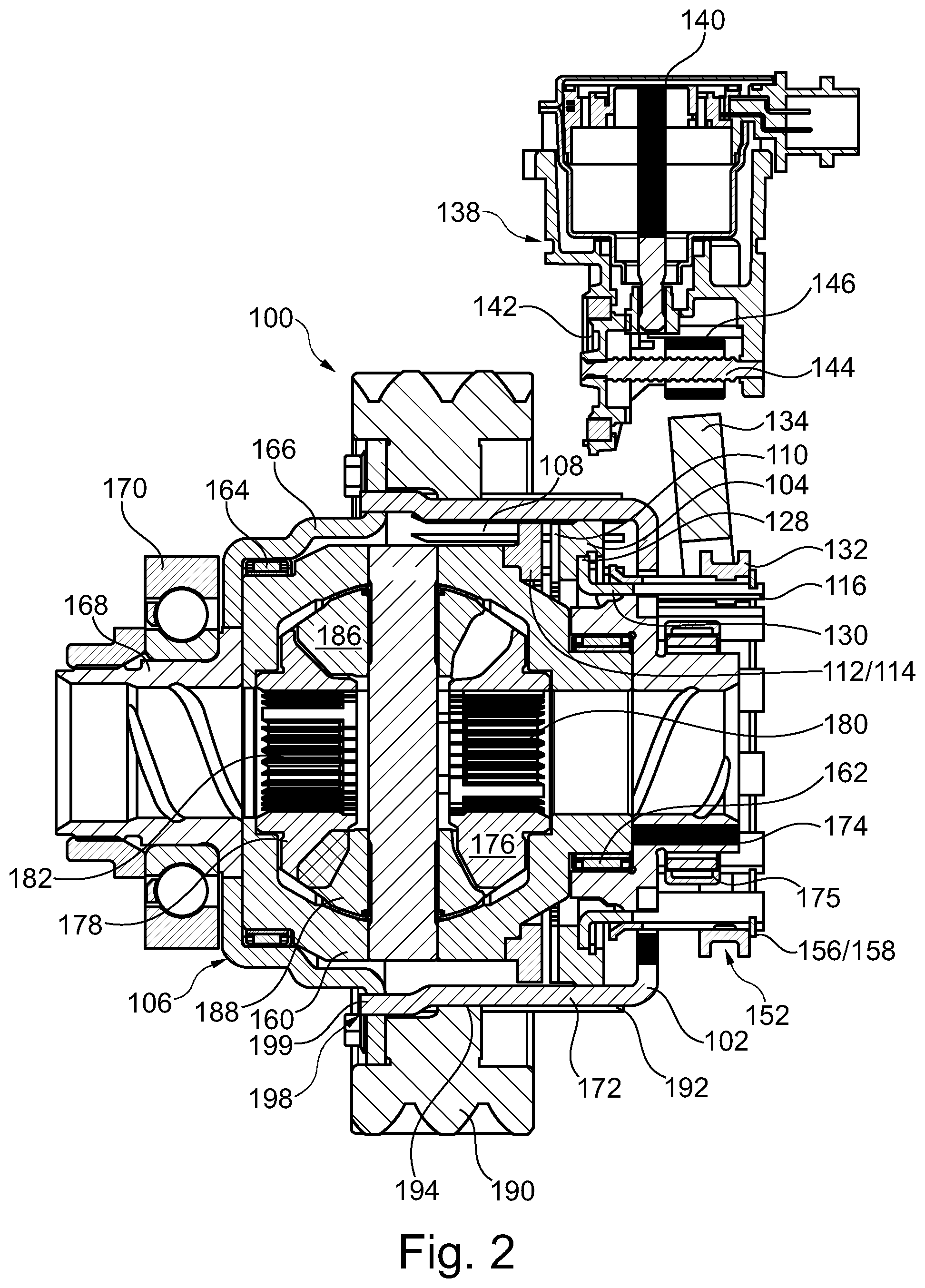 Patent US12422032 Figure 2 – Electronic differential disconnect clutch