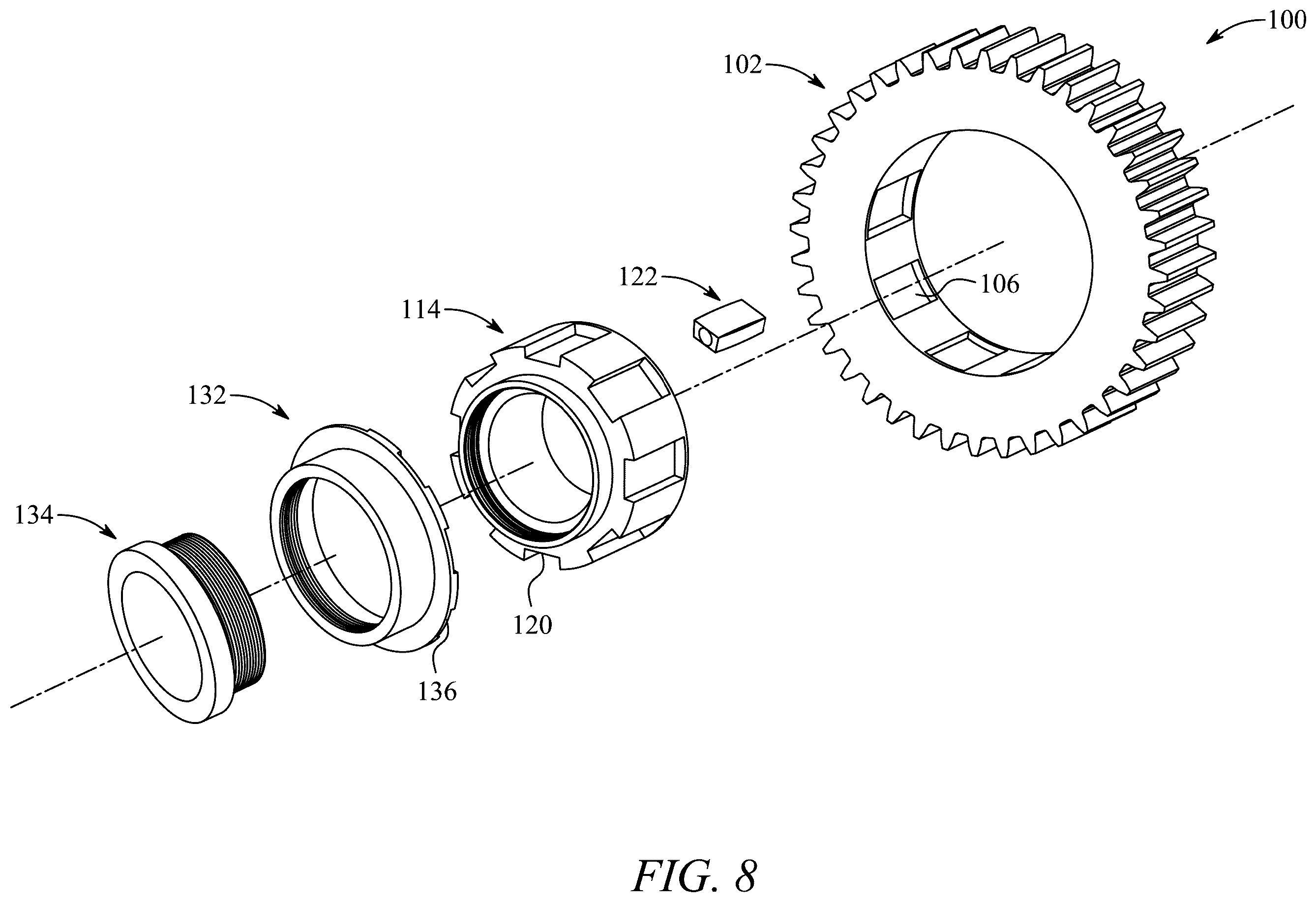 Patent US12422033 Figure 10 – Pinned gear assembly