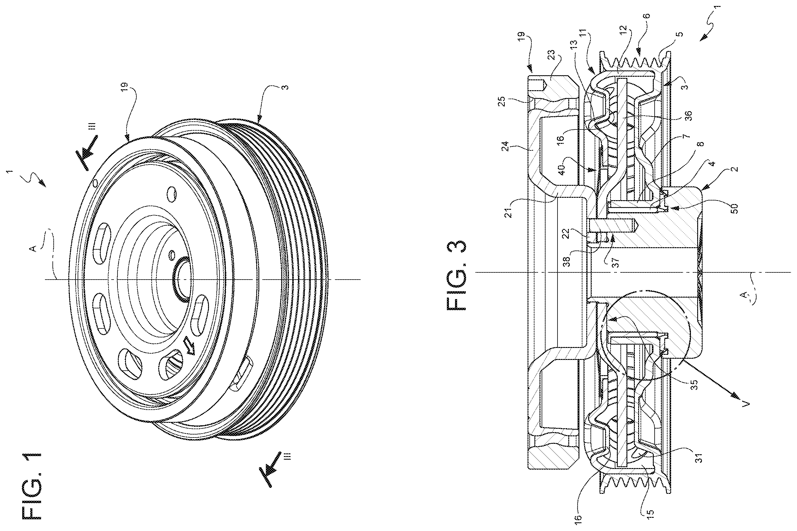Patent US12422034 — Filtering pulley — Figure 1