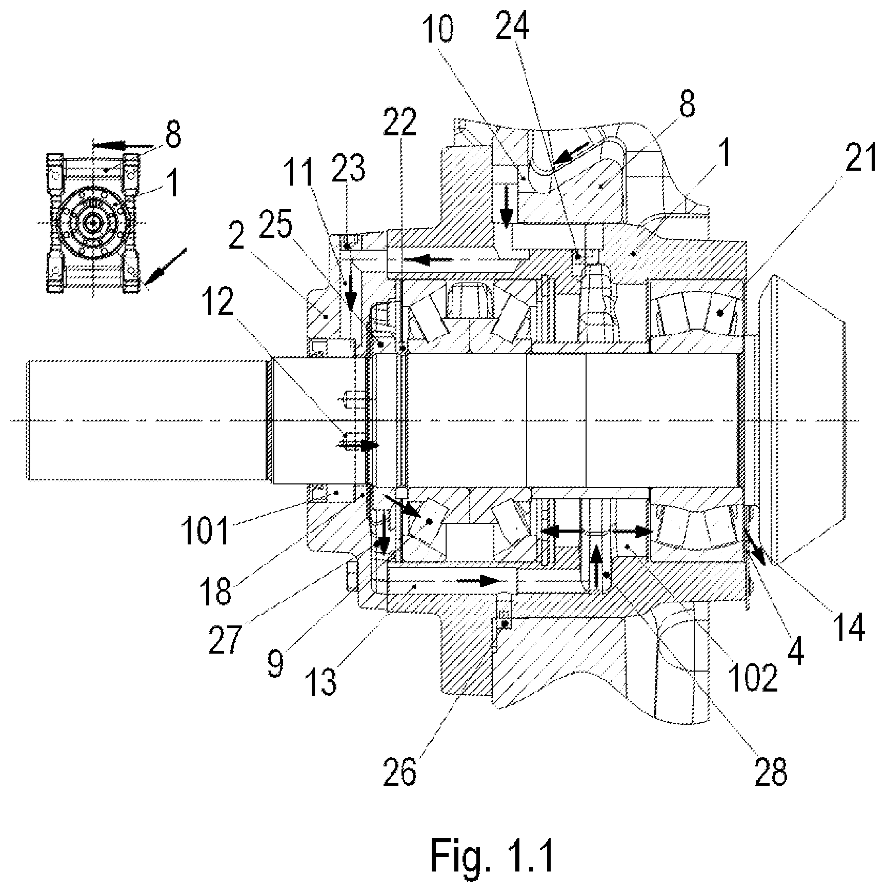 Patent US12422035 Figure 1 – Transmission and method for producing different transmissions, in particular a range of transmissions