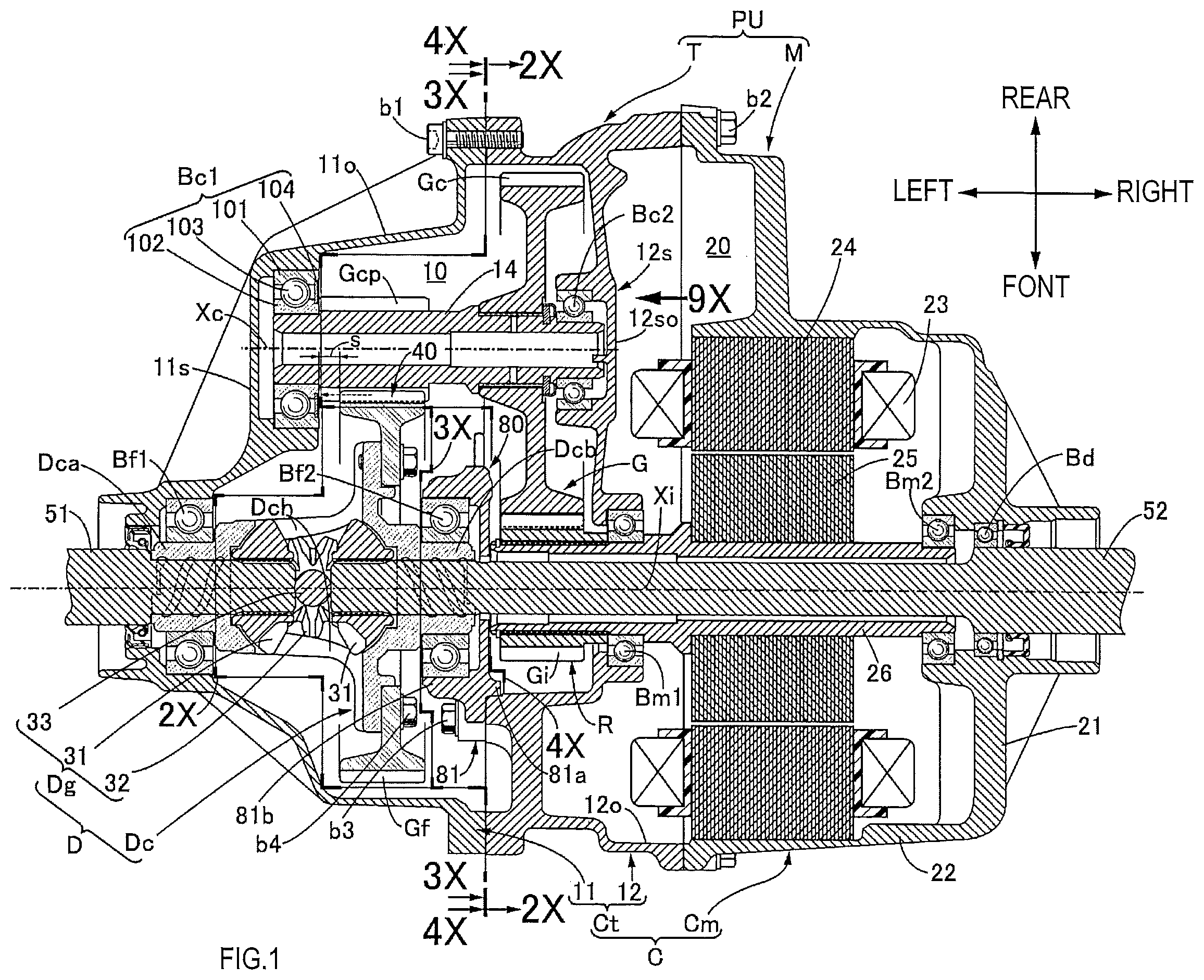 Patent US12422036 Figure 1 – Breather structure in power unit