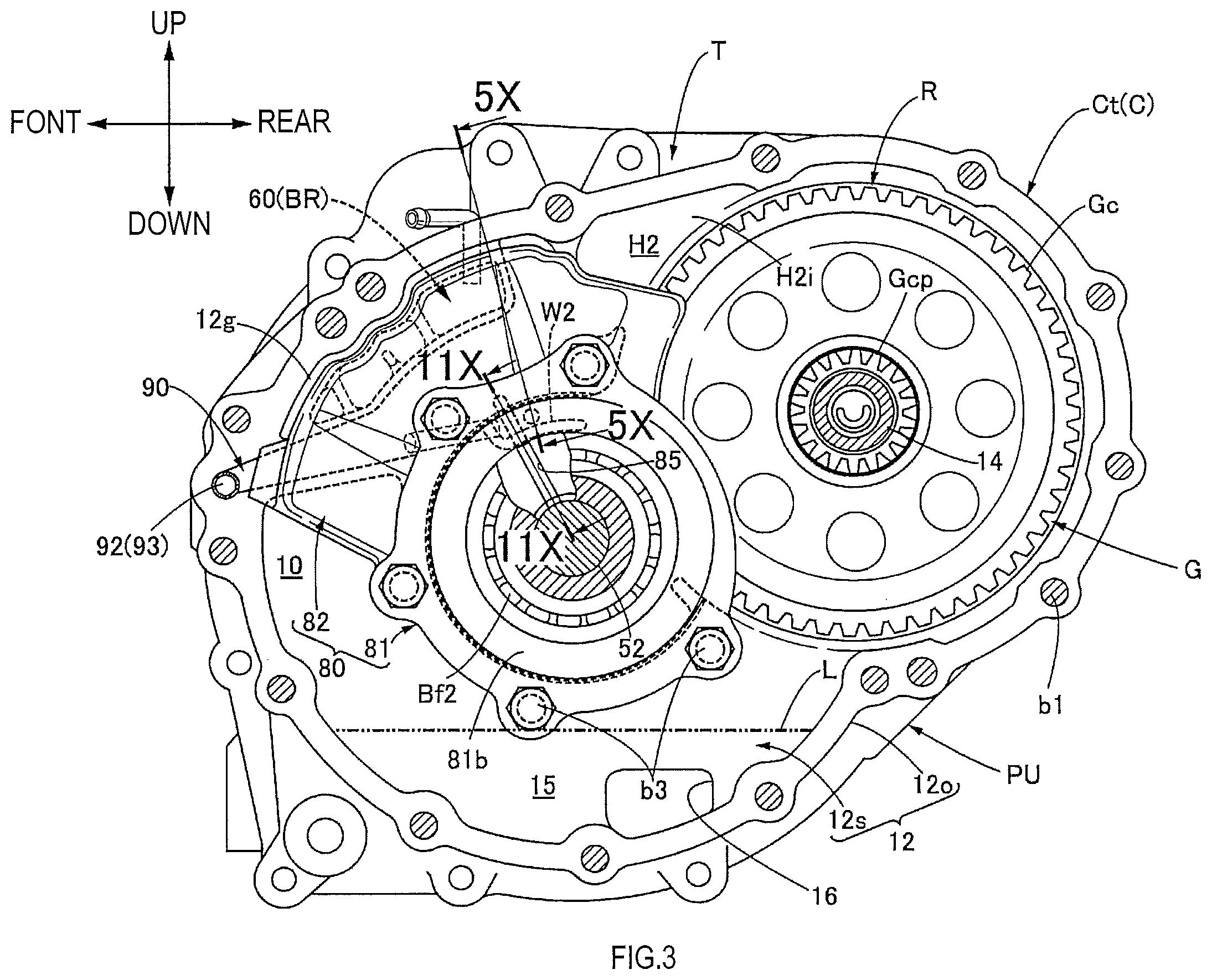 Patent US12422036 Figure 3 – Breather structure in power unit