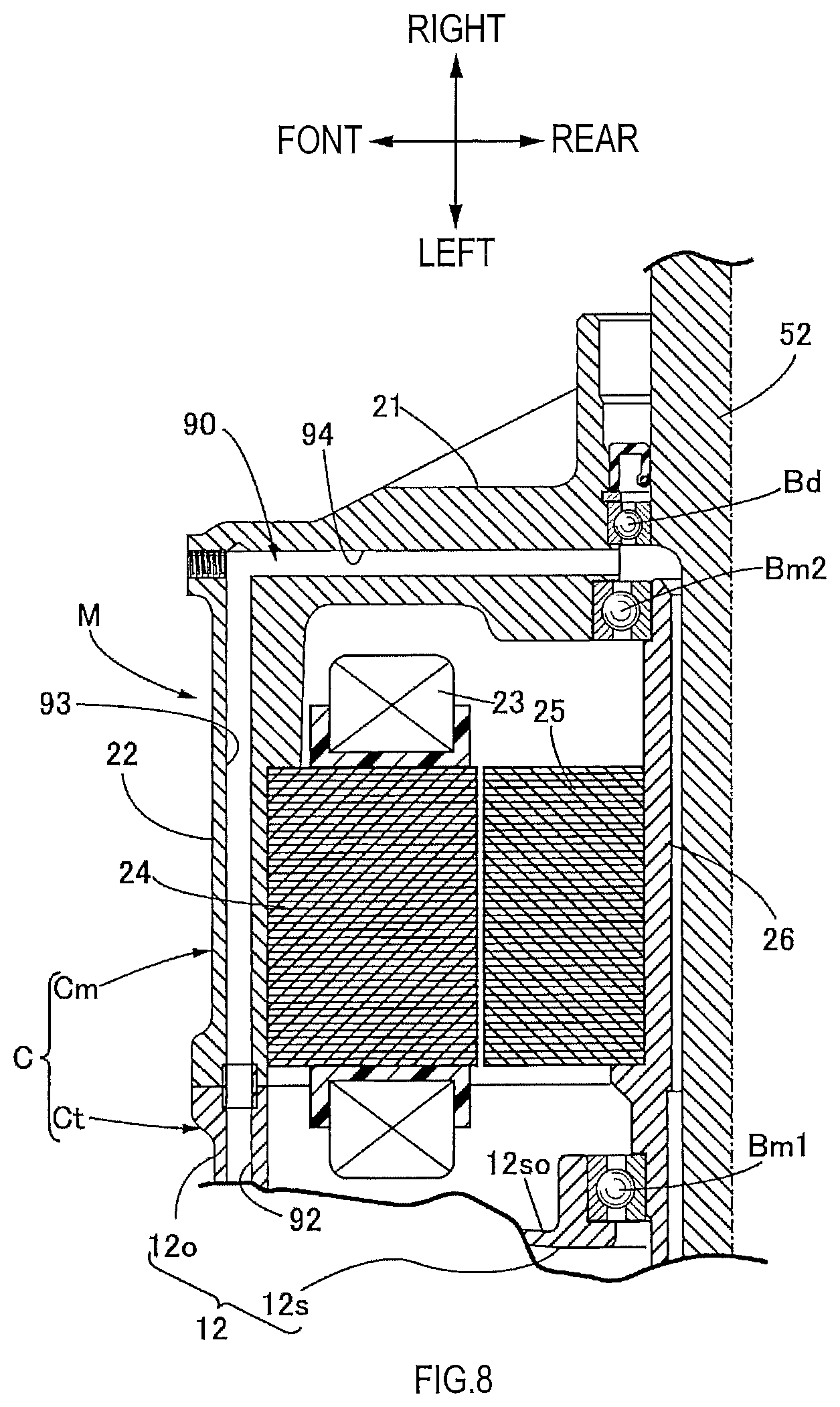 Patent US12422036 Figure 8 – Breather structure in power unit