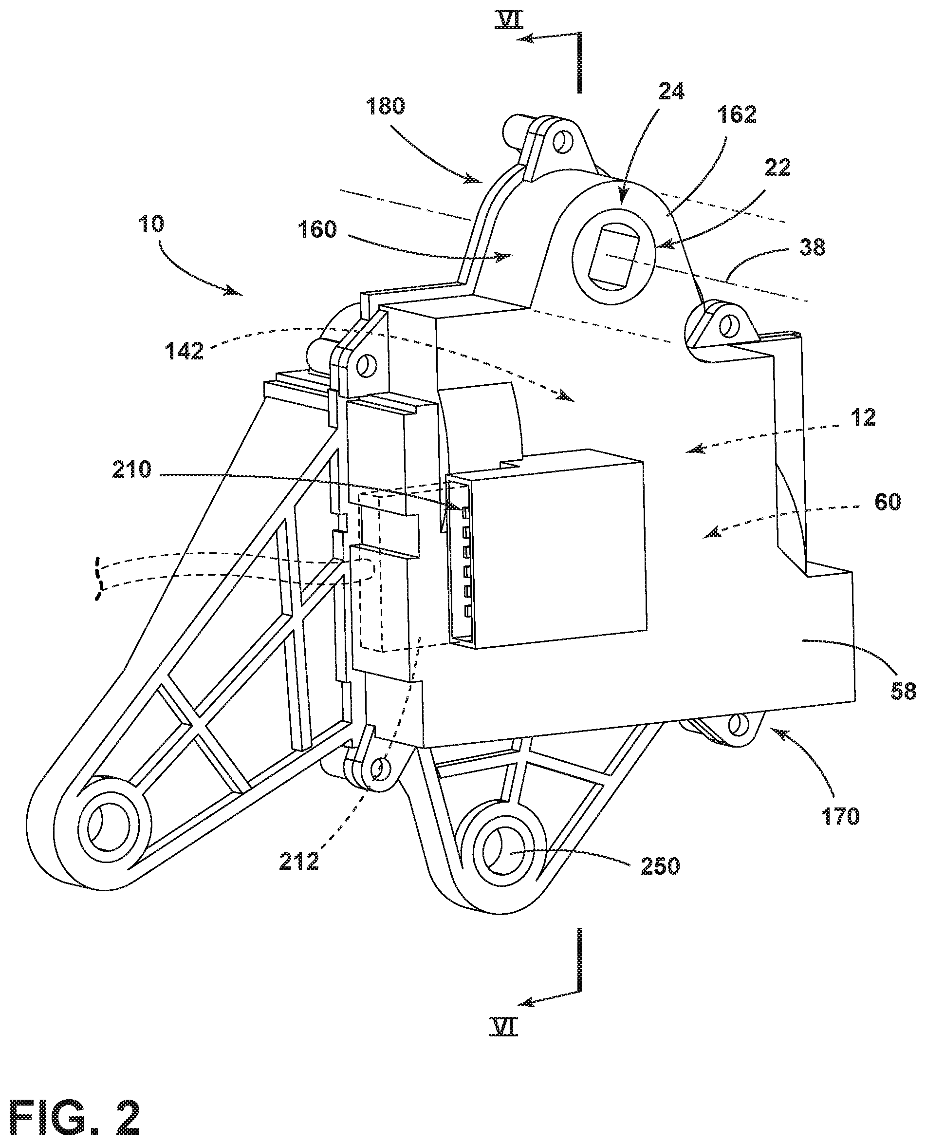 Patent US12422040 Figure 2 – Gear selection actuator for a shift-by-wire mechanism