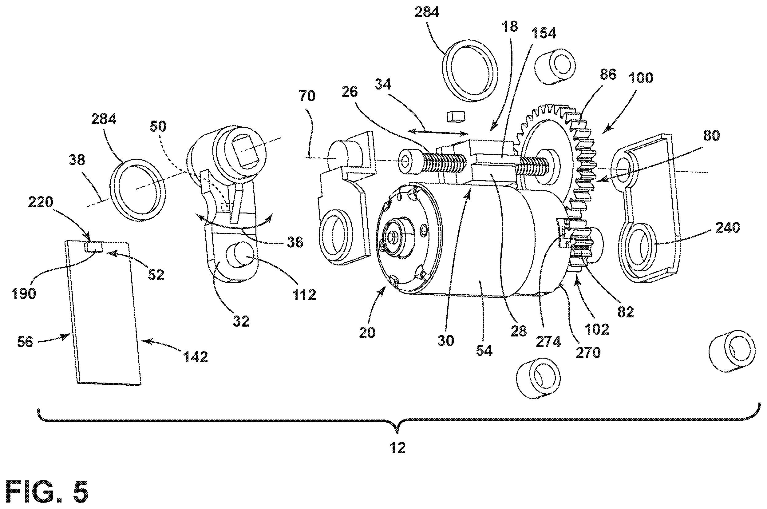 Patent US12422040 Figure 5 – Gear selection actuator for a shift-by-wire mechanism