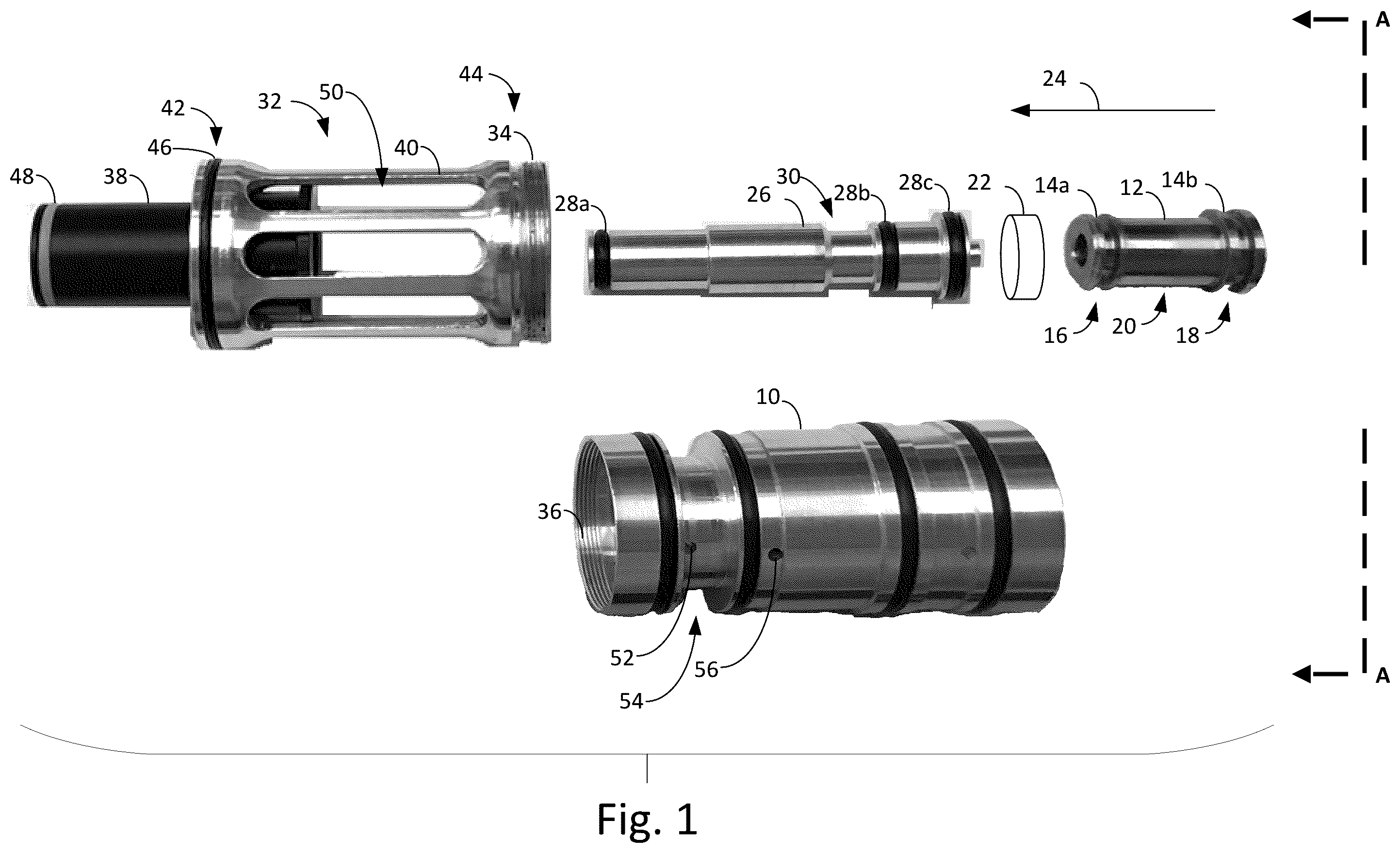 Patent US12422055 Figure 1 – Pneumatic actuation valve assembly