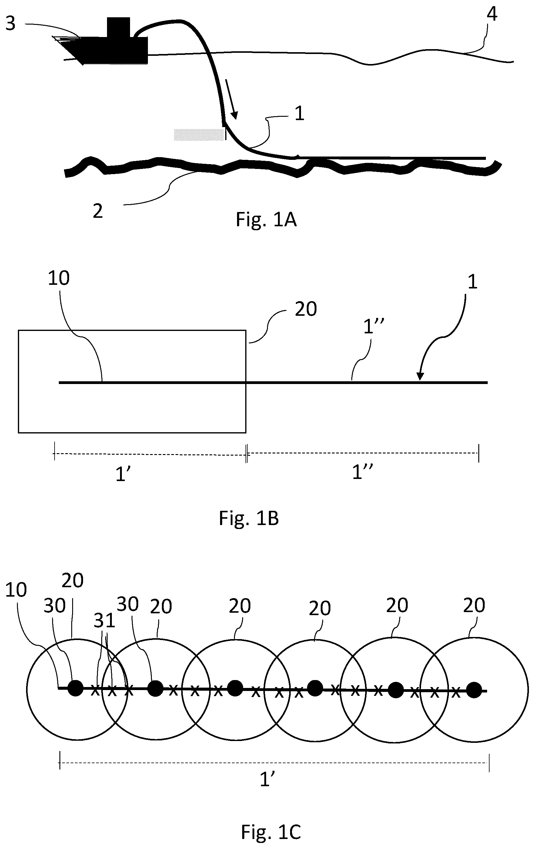 Patent US12422060 Figure 1 – Method of laying a pipeline on a seafloor, monitoring surrounding zones of the installed pipeline for approaching vessels and warning vessels considered to be able to cause harm to the pipeline
