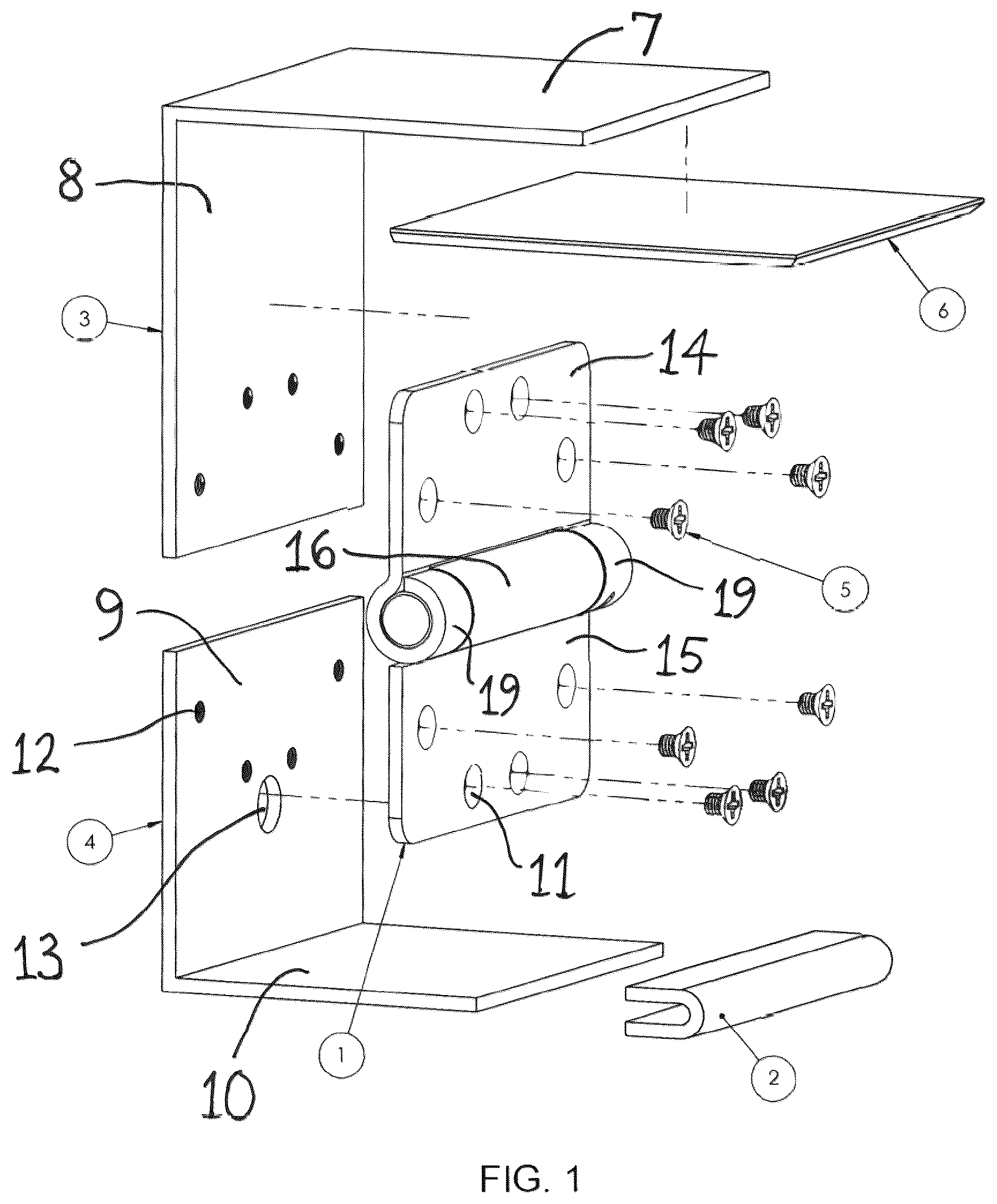 Patent US12422062 Figure 1 – Hinge assembly