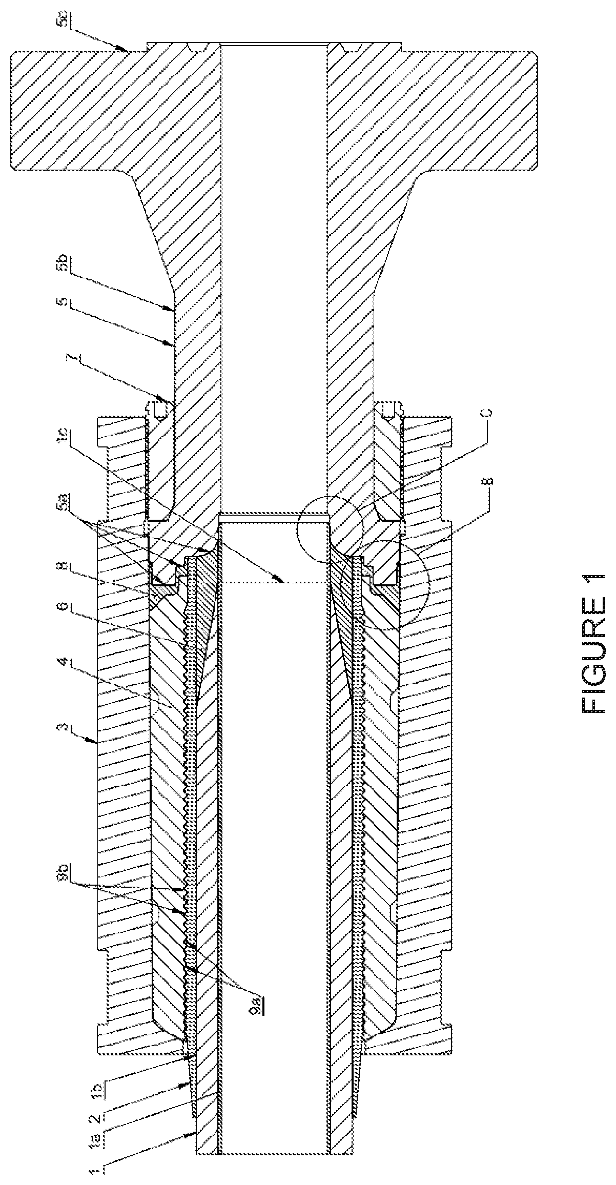 Patent US12422068 Figure 1 – Composite pipe end-fitting