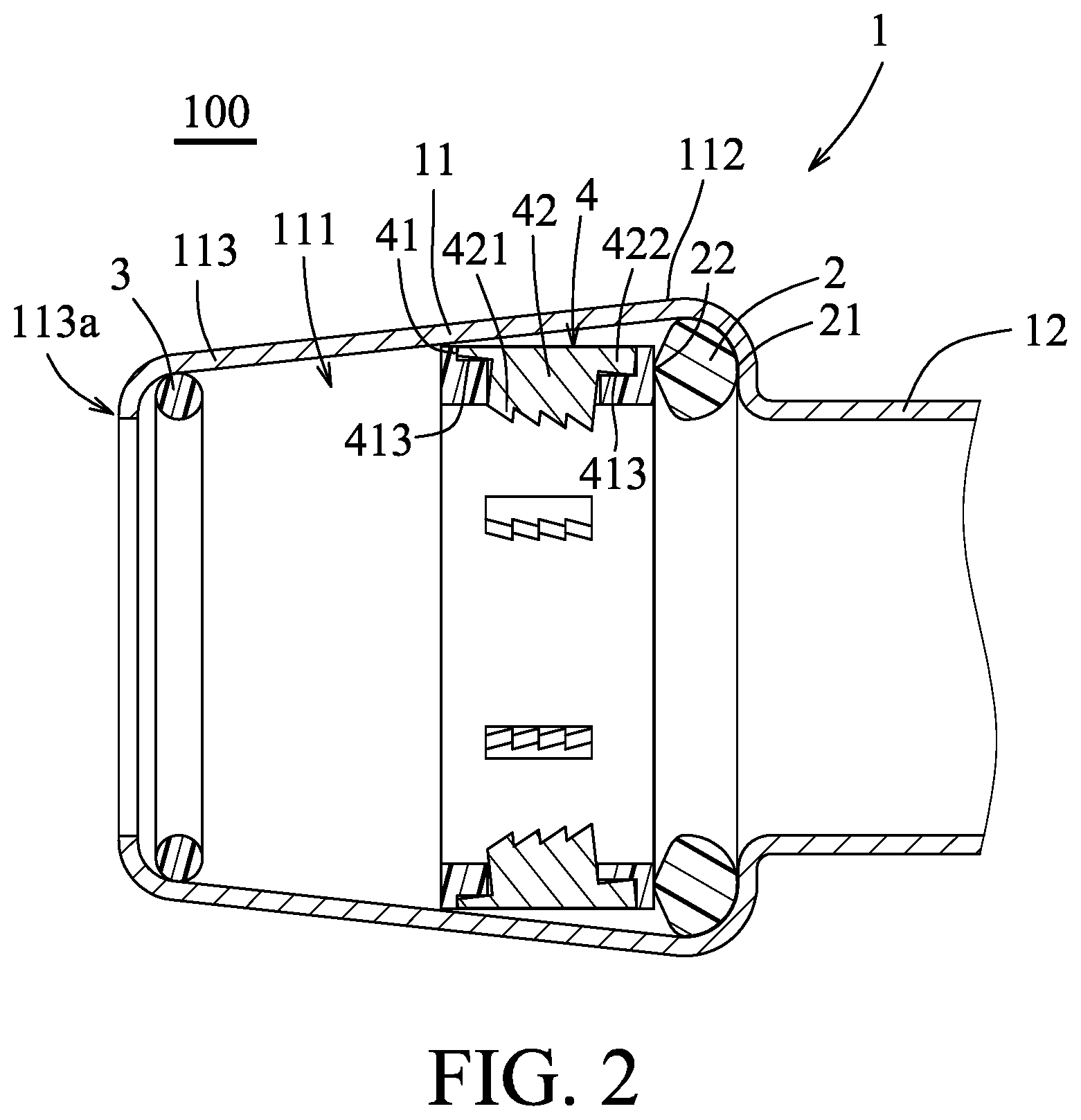 Patent US12422071 Figure 2 – Water pipe connection device