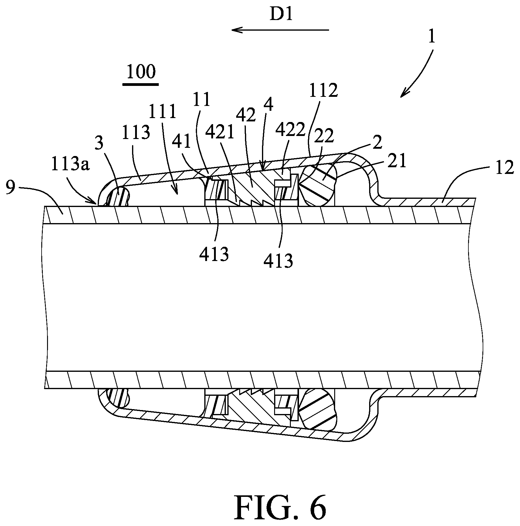 Patent US12422071 Figure 5 – Water pipe connection device