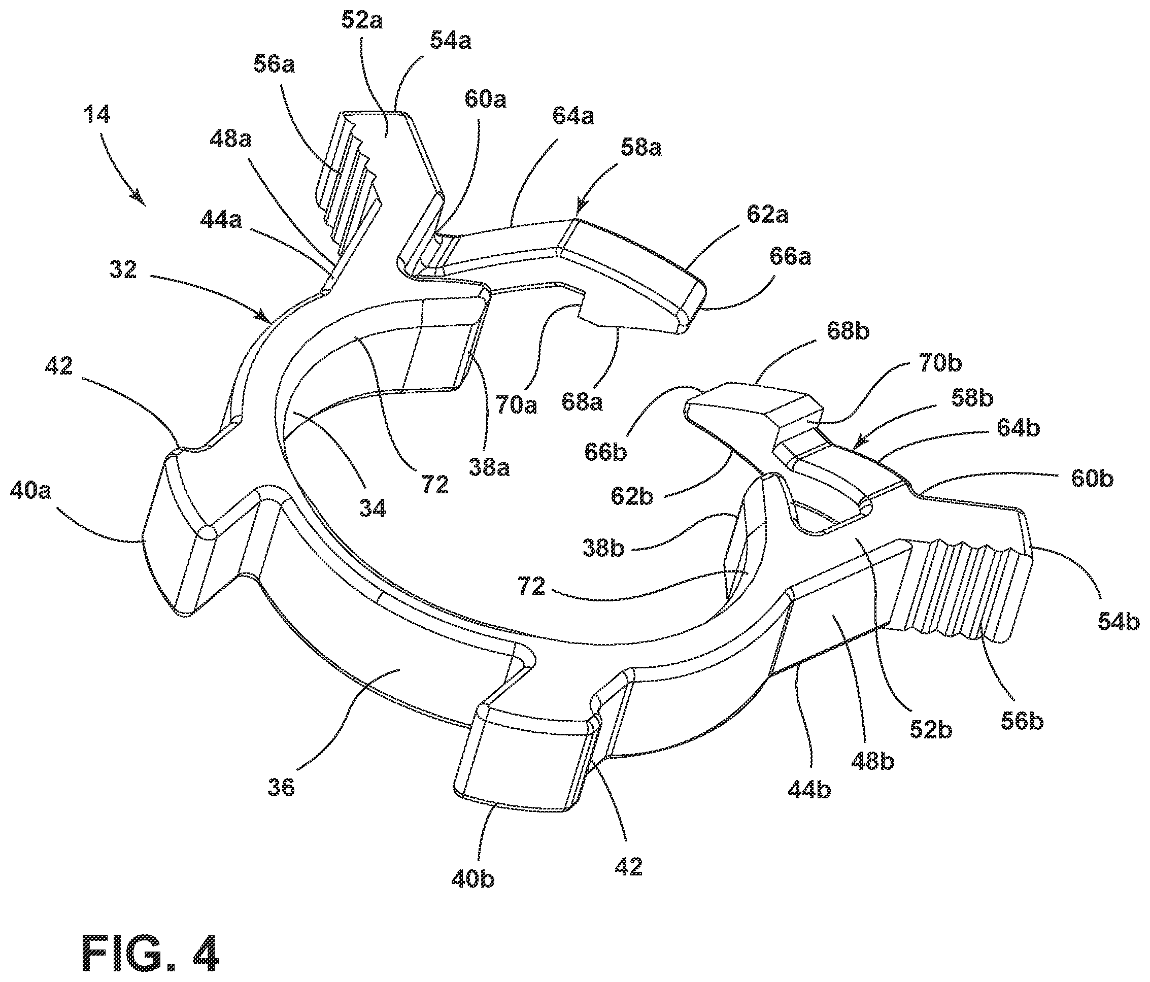 Patent US12422072 Figure 4 – Quick-connect clip assembly for an evaporative emissions canister port