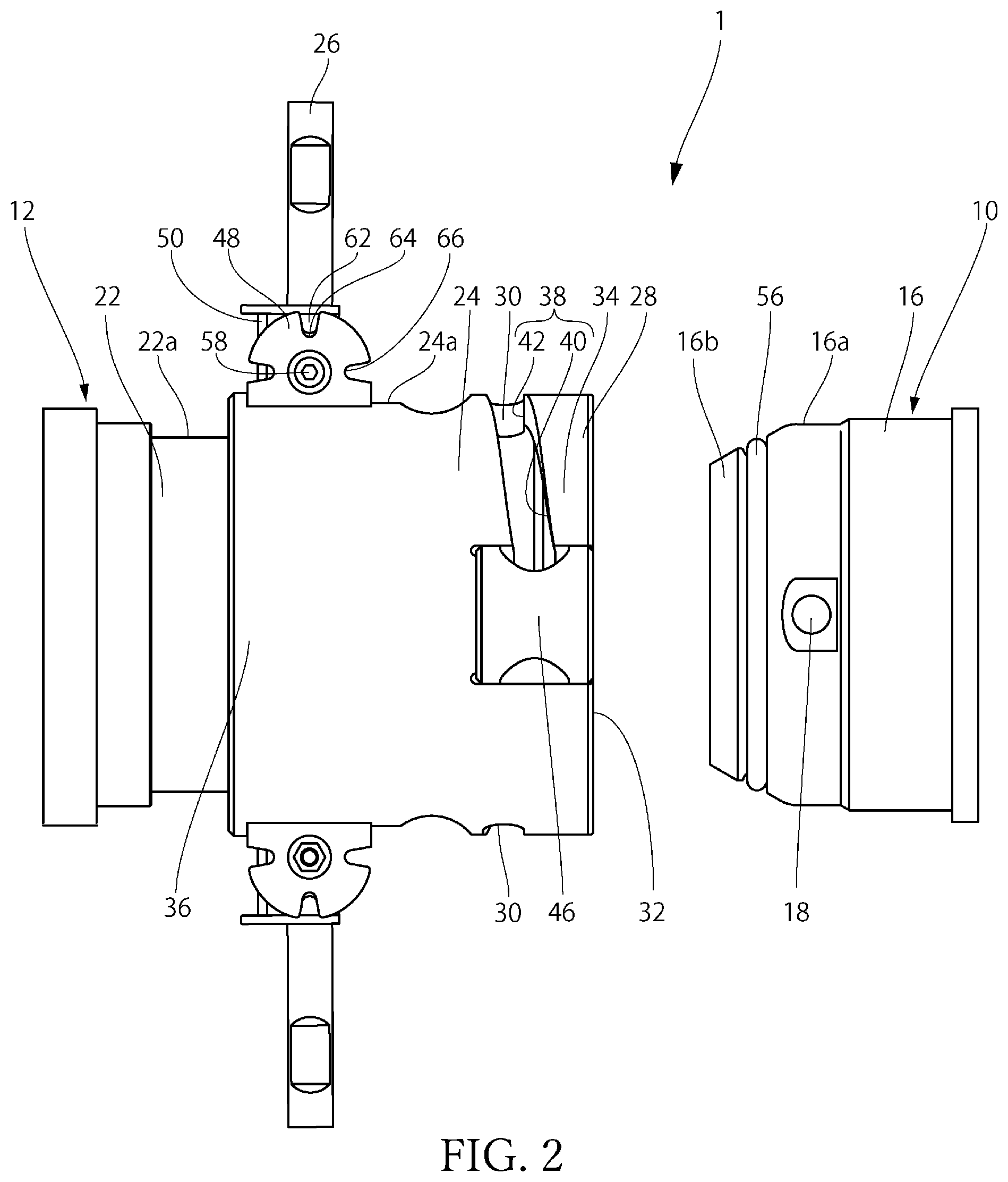 Patent US12422076 Figure 2 – Pipe joint assembly