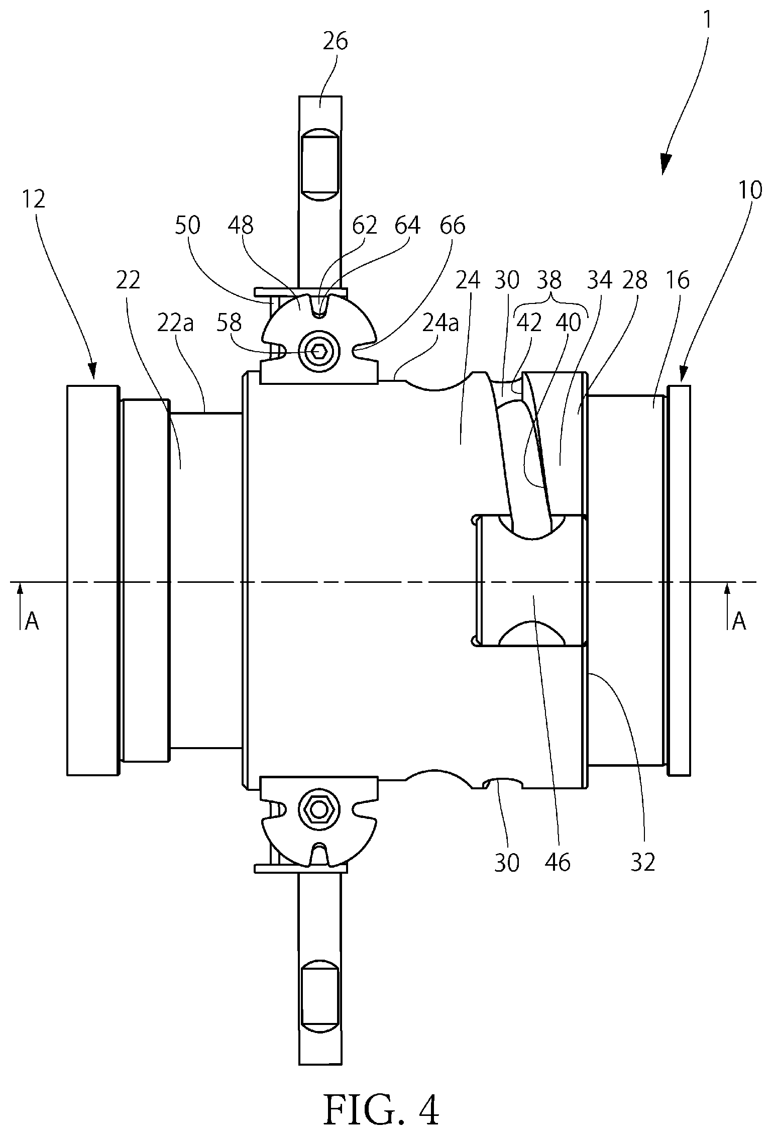Patent US12422076 Figure 4 – Pipe joint assembly