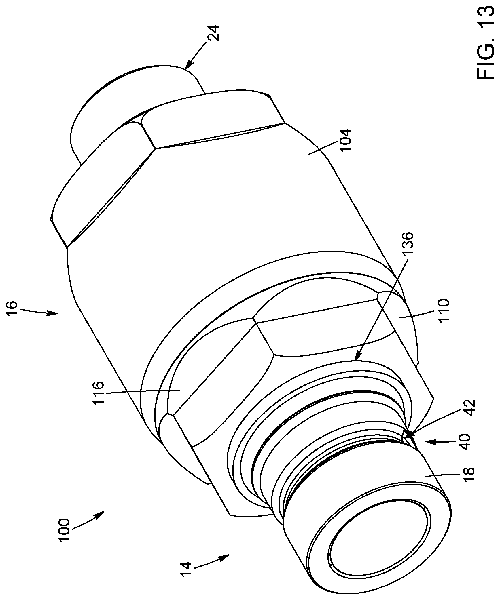 Patent US12422078 Figure 8 – Swivelling coupling with external sealing element