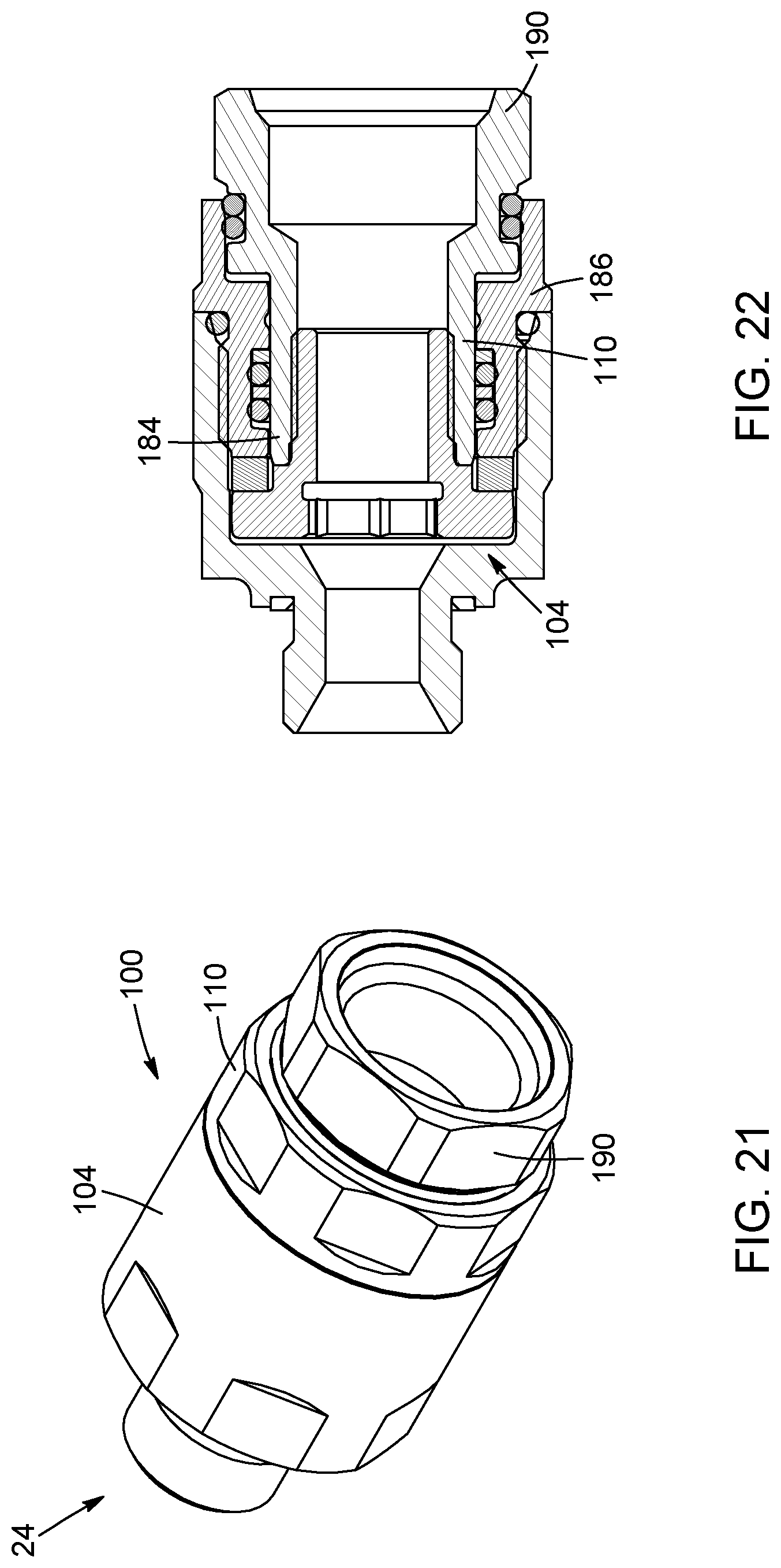 Patent US12422078 Figure 15 – Swivelling coupling with external sealing element
