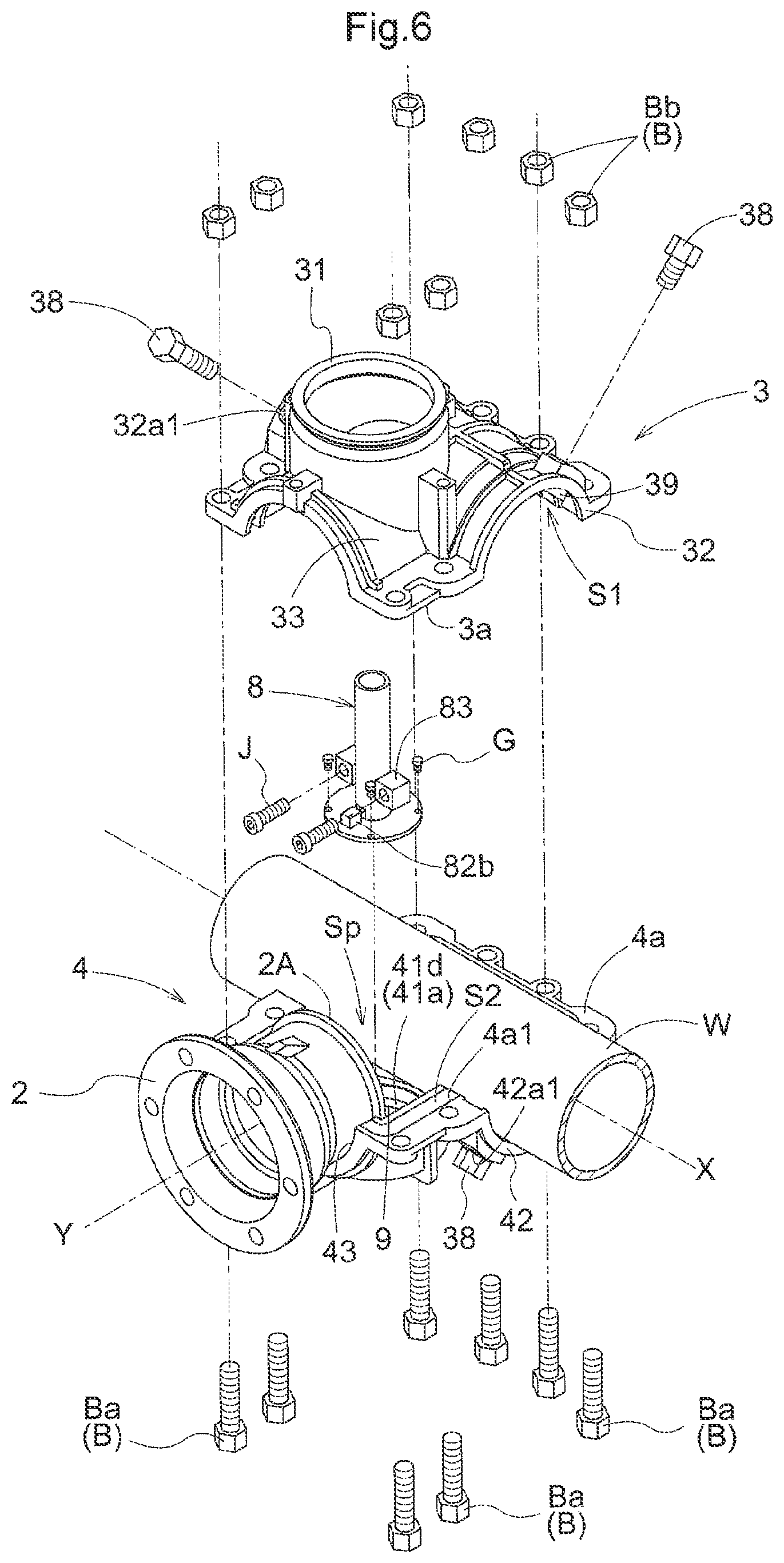 Patent US12422081 Figure 6 – Branch pipe forming apparatus, lid doubling as valve element, branch pipe forming apparatus with lid doubling as valve element, and branch pipe formation method