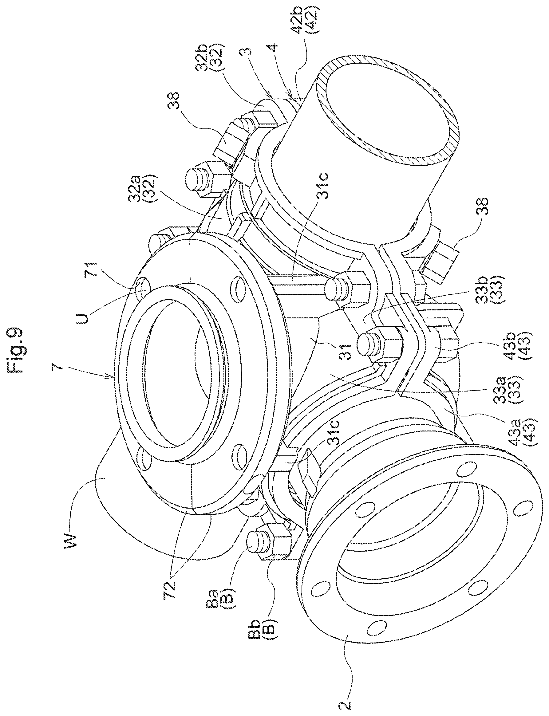 Patent US12422081 Figure 9 – Branch pipe forming apparatus, lid doubling as valve element, branch pipe forming apparatus with lid doubling as valve element, and branch pipe formation method