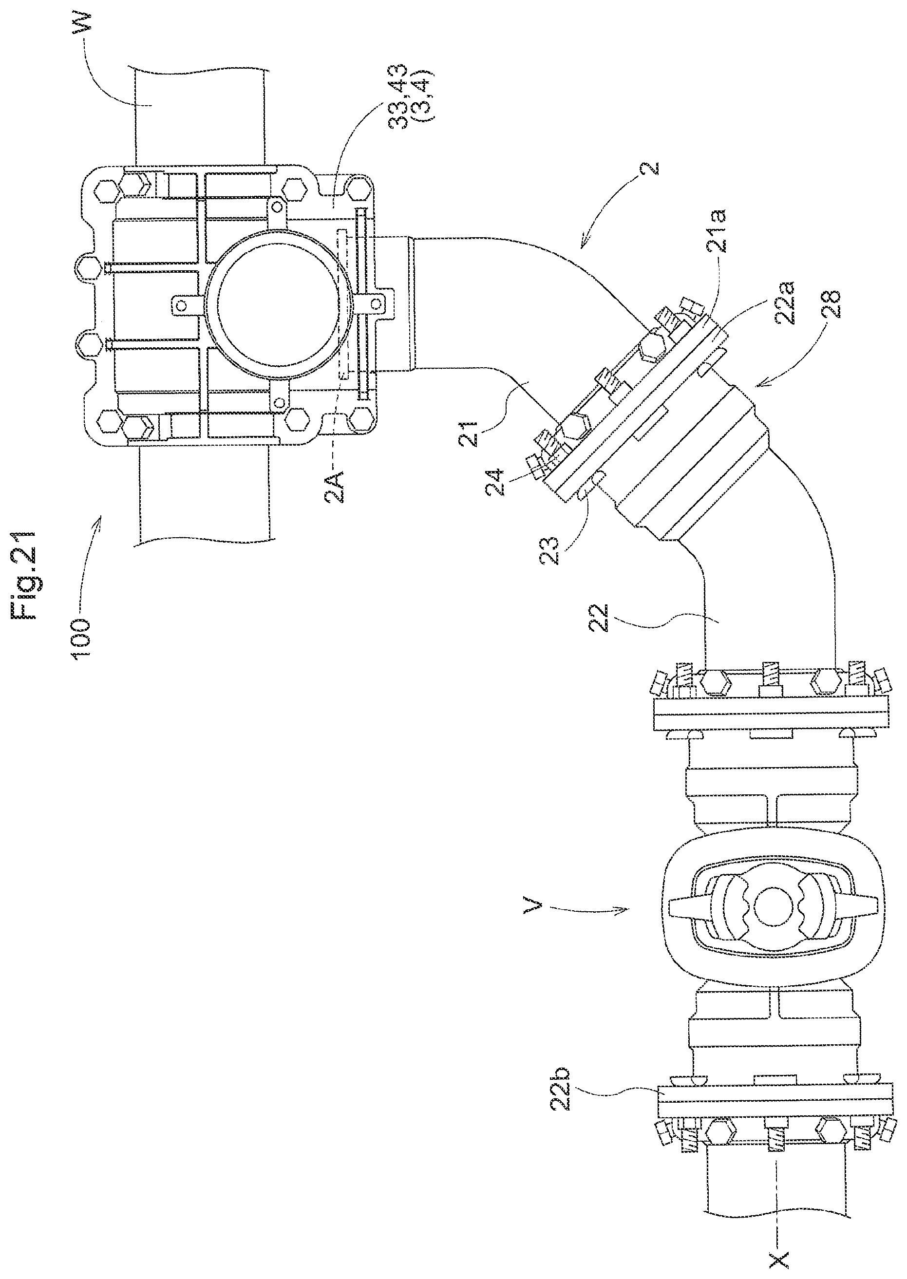 Patent US12422081 Figure 19 – Branch pipe forming apparatus, lid doubling as valve element, branch pipe forming apparatus with lid doubling as valve element, and branch pipe formation method