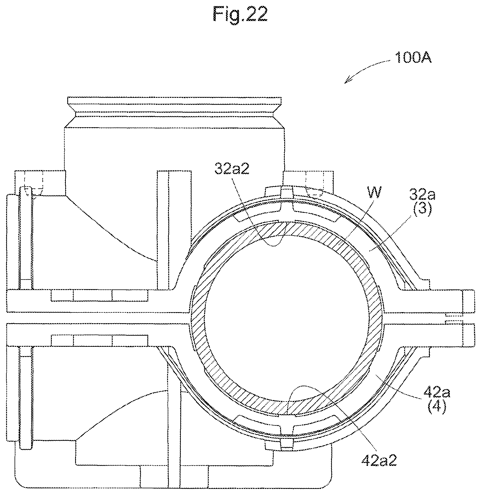 Patent US12422081 Figure 20 – Branch pipe forming apparatus, lid doubling as valve element, branch pipe forming apparatus with lid doubling as valve element, and branch pipe formation method