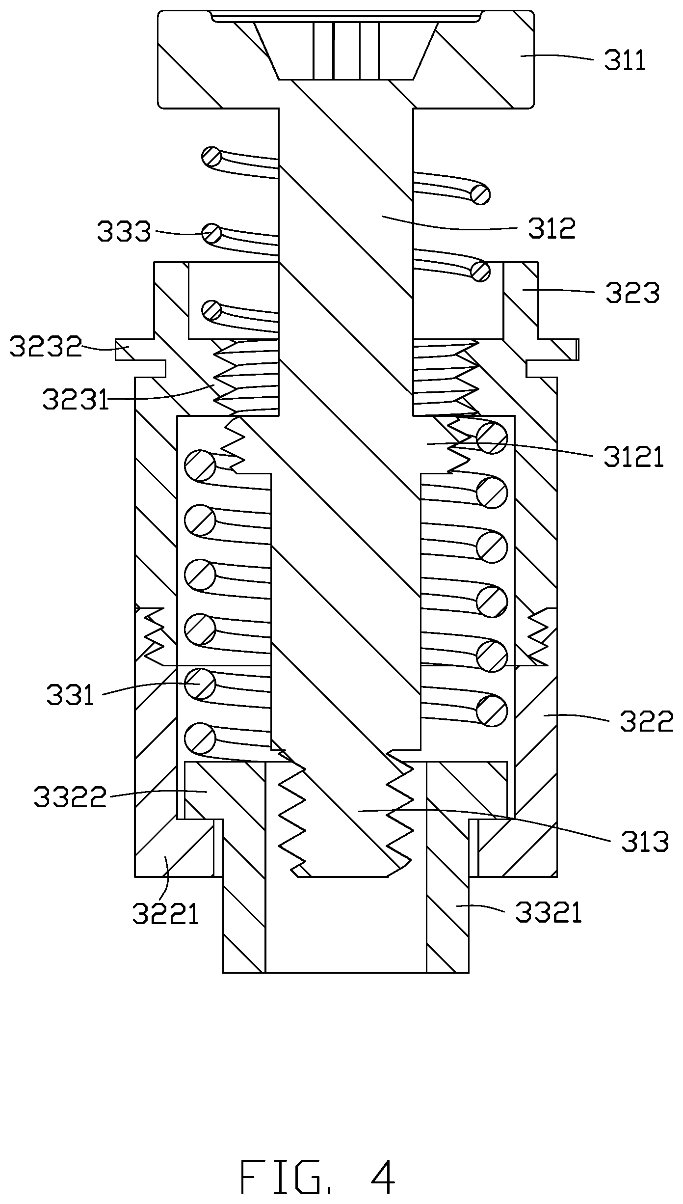 Patent US12422086 Figure 4 – Supporting bolt, cantilever supporting structure and conducting device