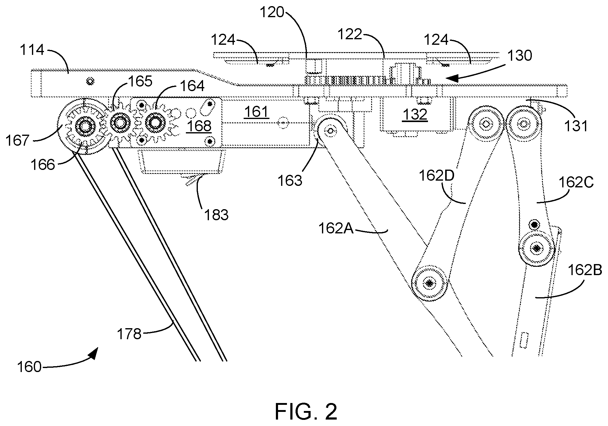 Patent US12422087 Figure 3 – Tilting and rotating ceiling display mount